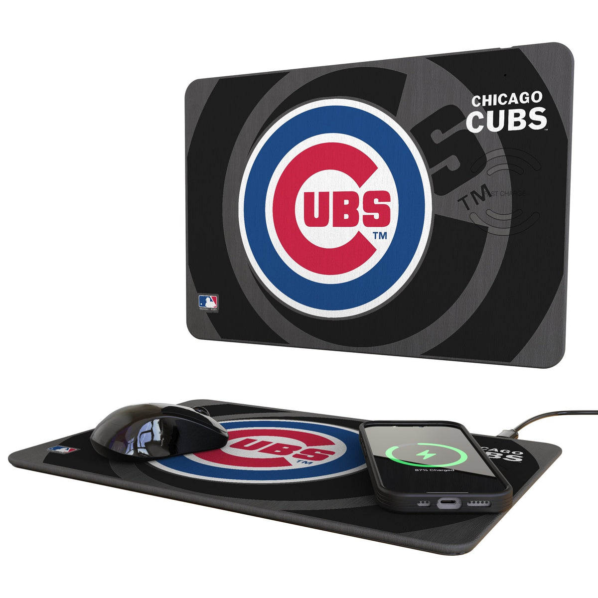 Chicago Cubs Monocolor Tilt 15-Watt Wireless Charger and Mouse Pad 1