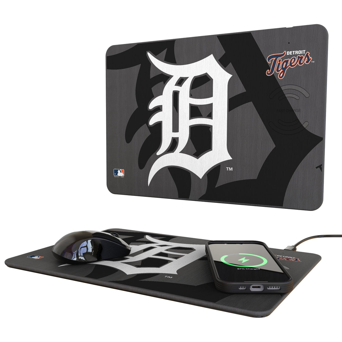 Detroit Tigers Monocolor Tilt 15-Watt Wireless Charger and Mouse Pad 1