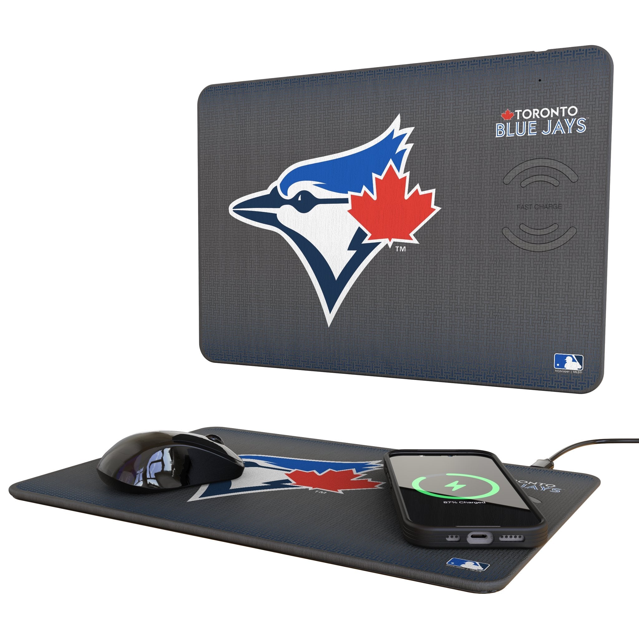 Toronto Blue Jays Linen 15-Watt Wireless Charger and Mouse Pad 1