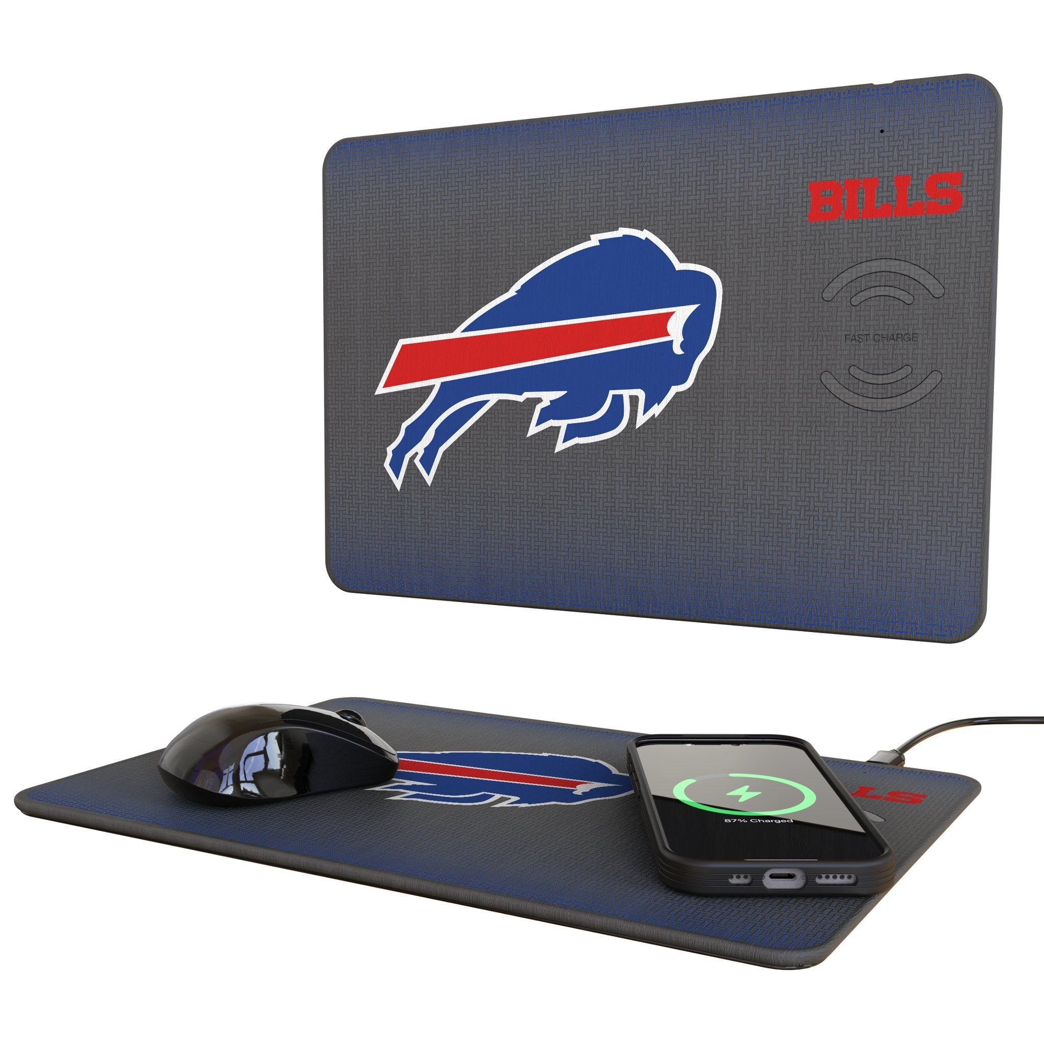 Buffalo Bills Linen 15-Watt Wireless Charger and Mouse Pad 1