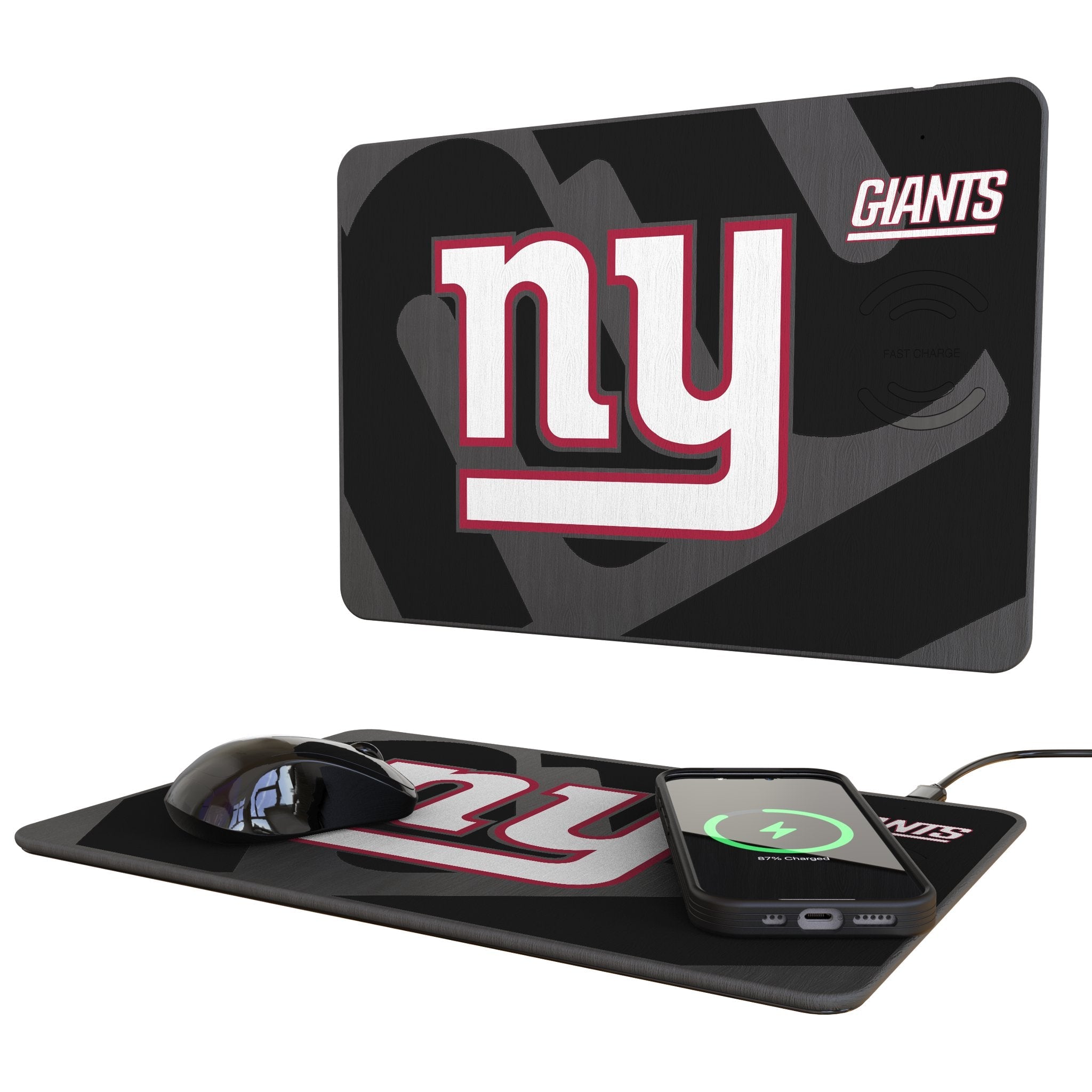 New York Giants Monocolor Tilt 15-Watt Wireless Charger and Mouse Pad 1