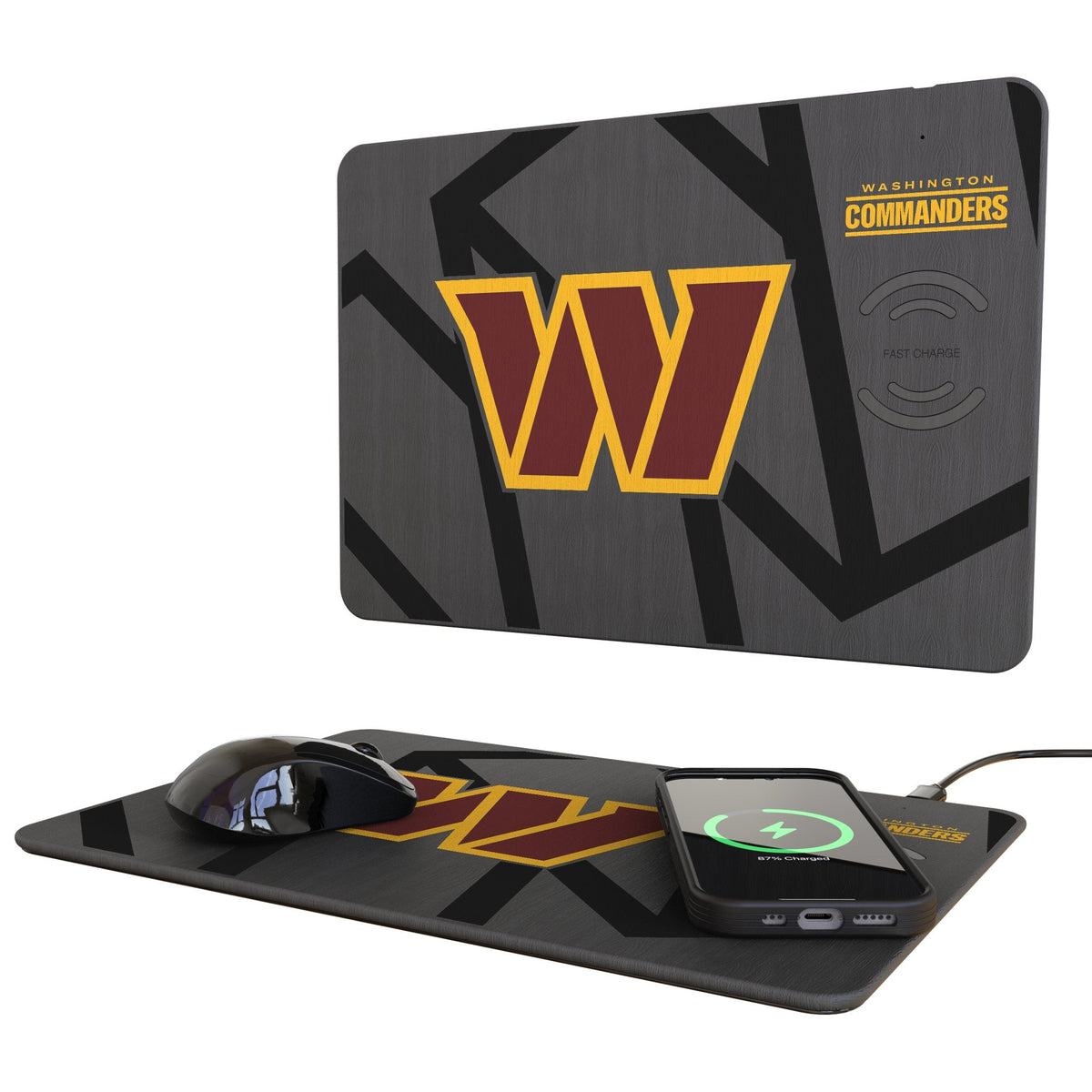 Washington Commanders Monocolor Tilt 15-Watt Wireless Charger and Mouse Pad 1