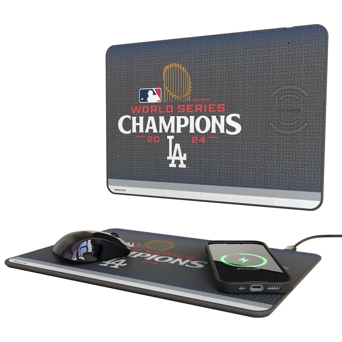 LA Dodgers 2024 MLB World Series 15-Watt Wireless Charger and Mouse Pad