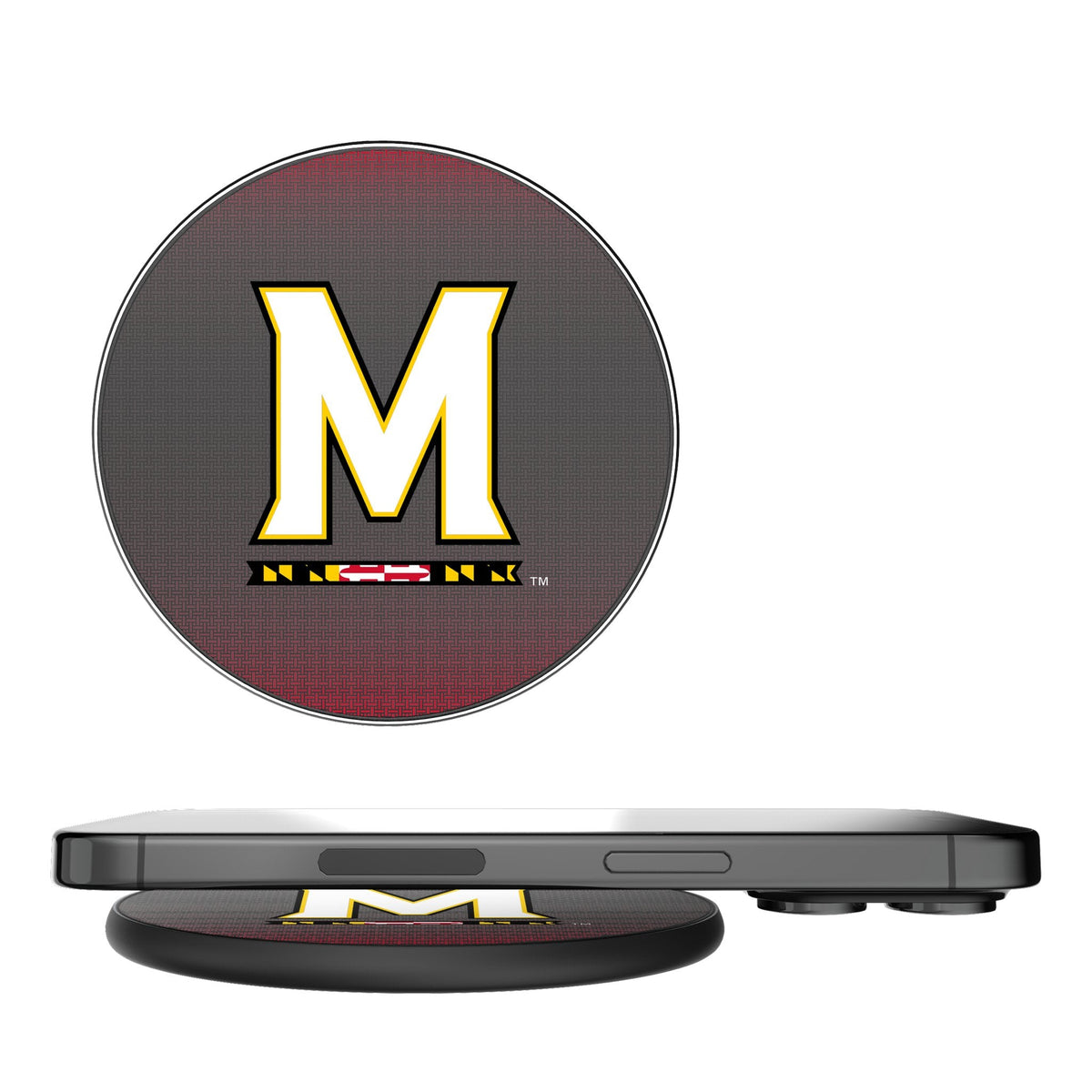 University of Maryland Terrapins Linen 15-Watt Wireless Charger 1