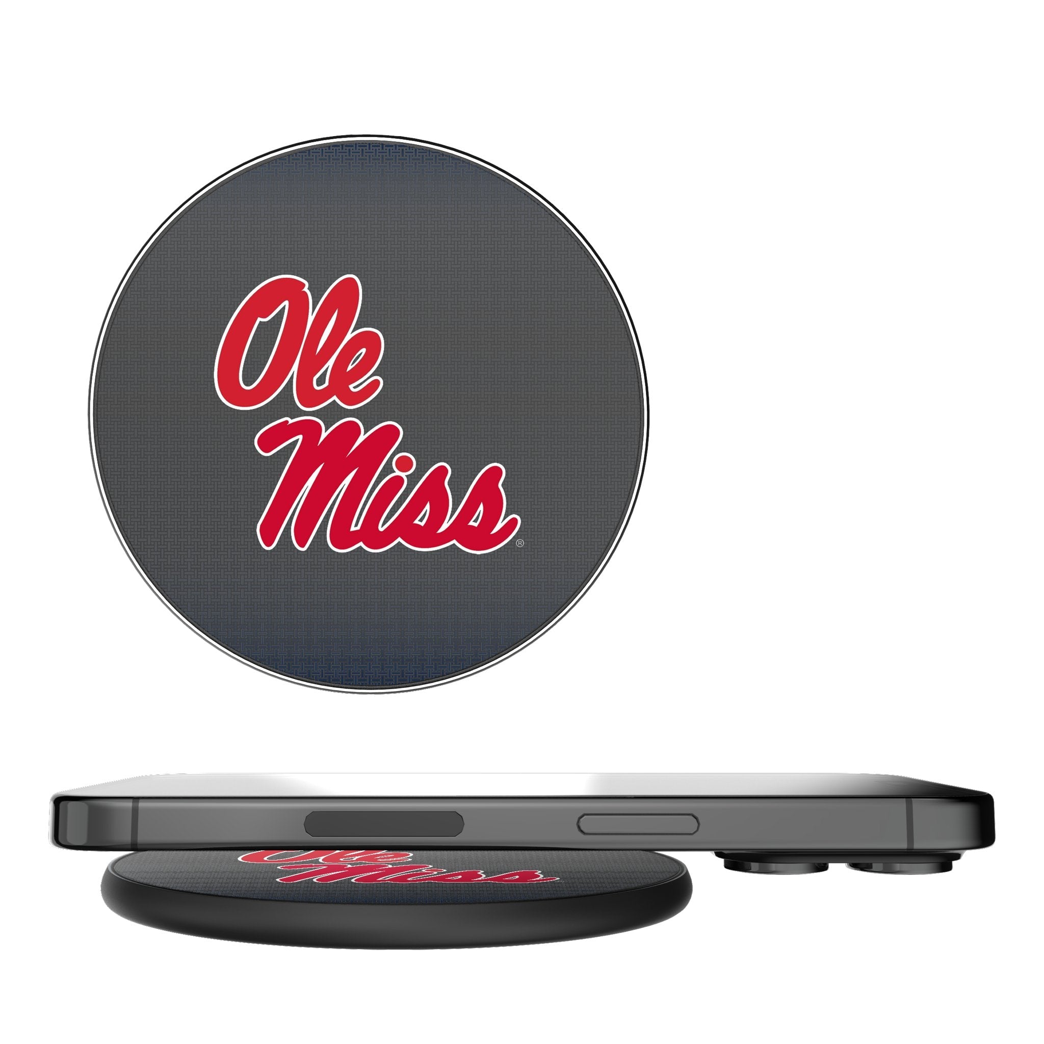University of Mississippi Rebels Linen 15-Watt Wireless Charger 1