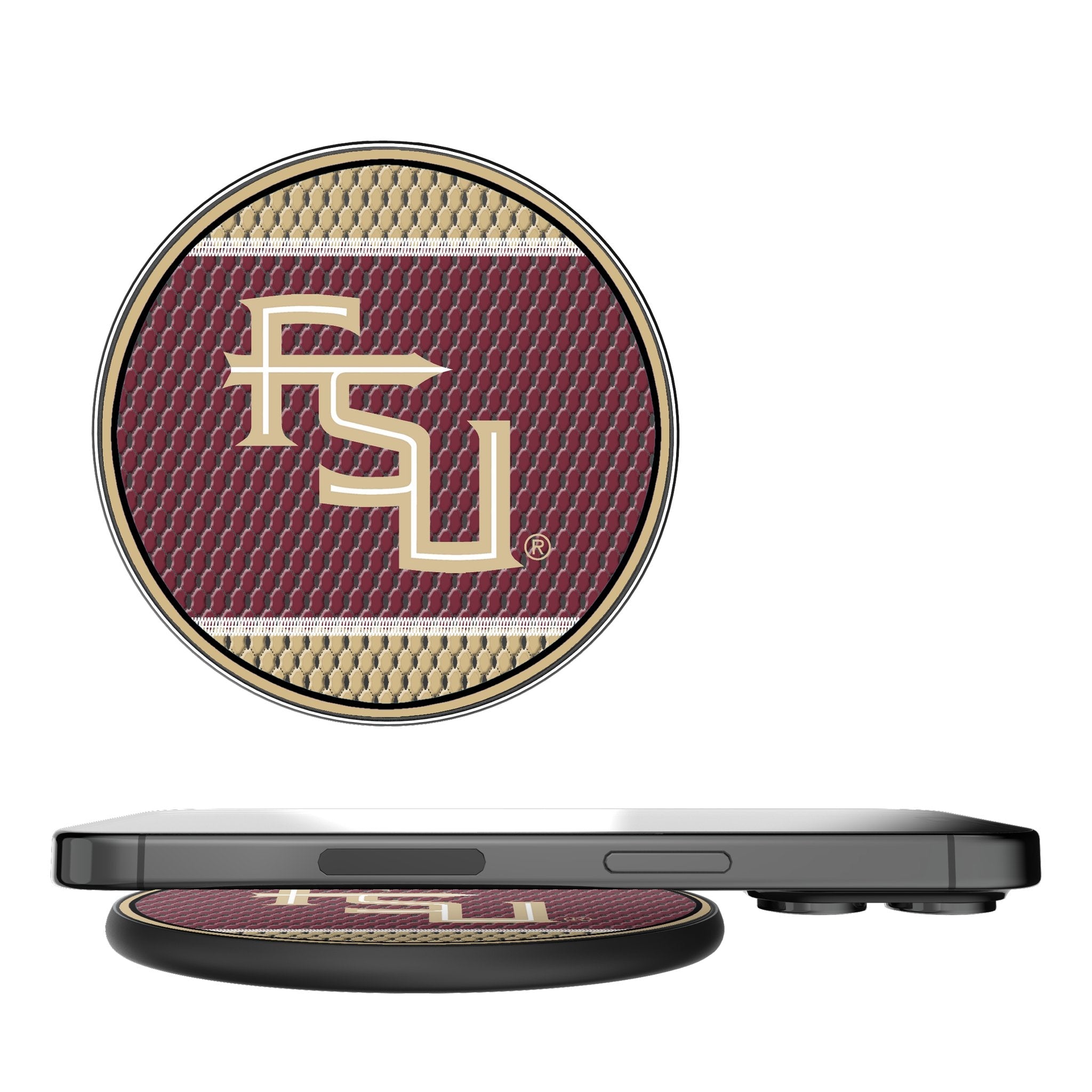 Florida State University Seminoles Athletic Wordmark Mesh 15-Watt Wireless Charger 1