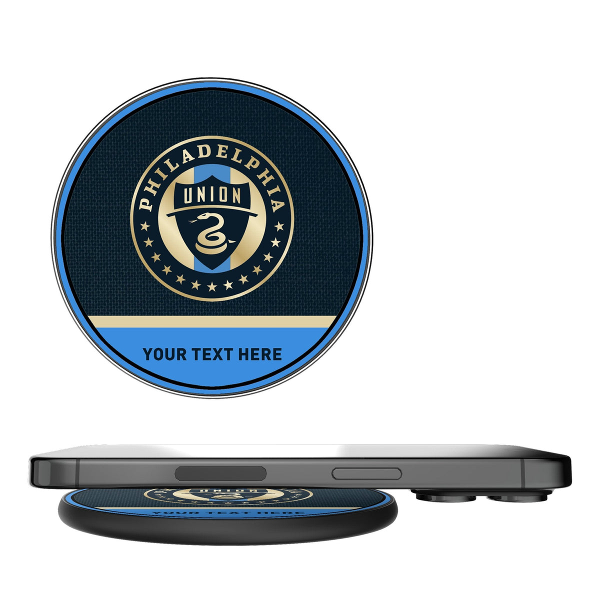 Philadelphia Union Personalized Endzone Solid 15-Watt Wireless Charger 1