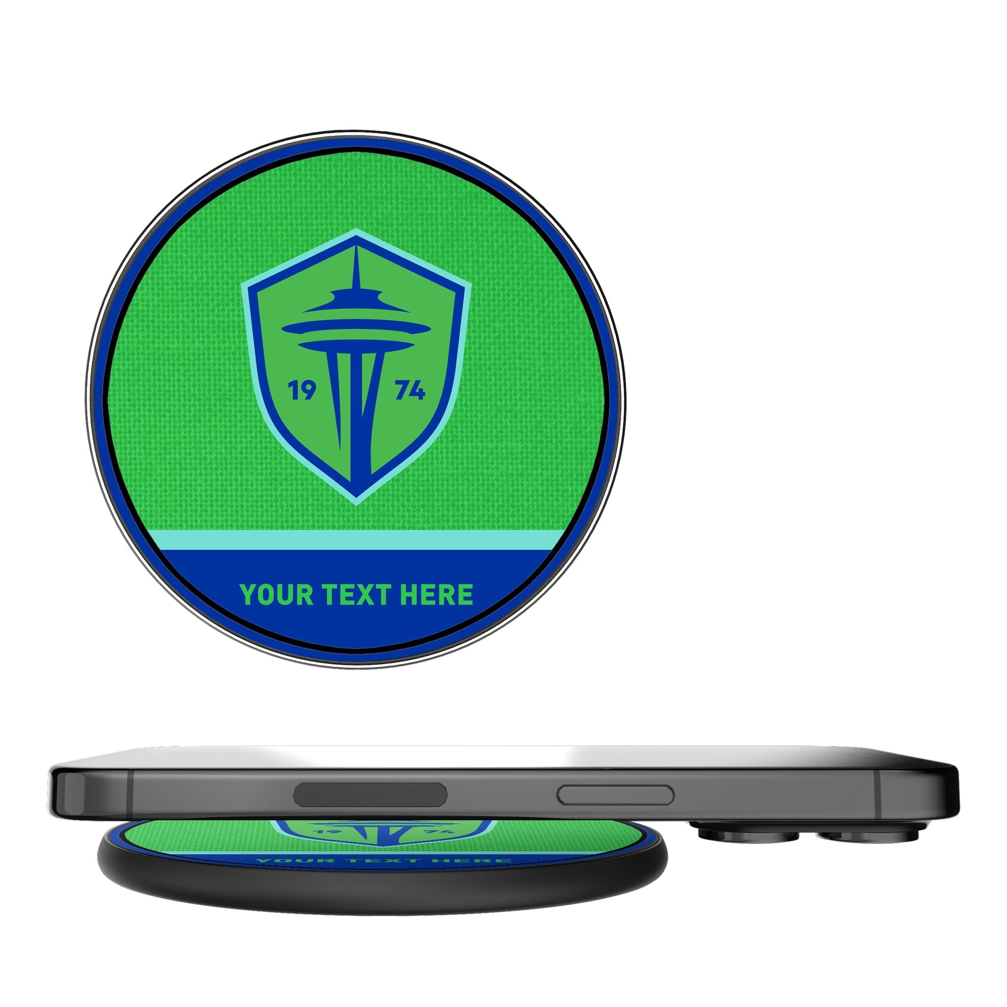 Seattle Sounders FC Personalized Endzone Solid 15-Watt Wireless Charger 1