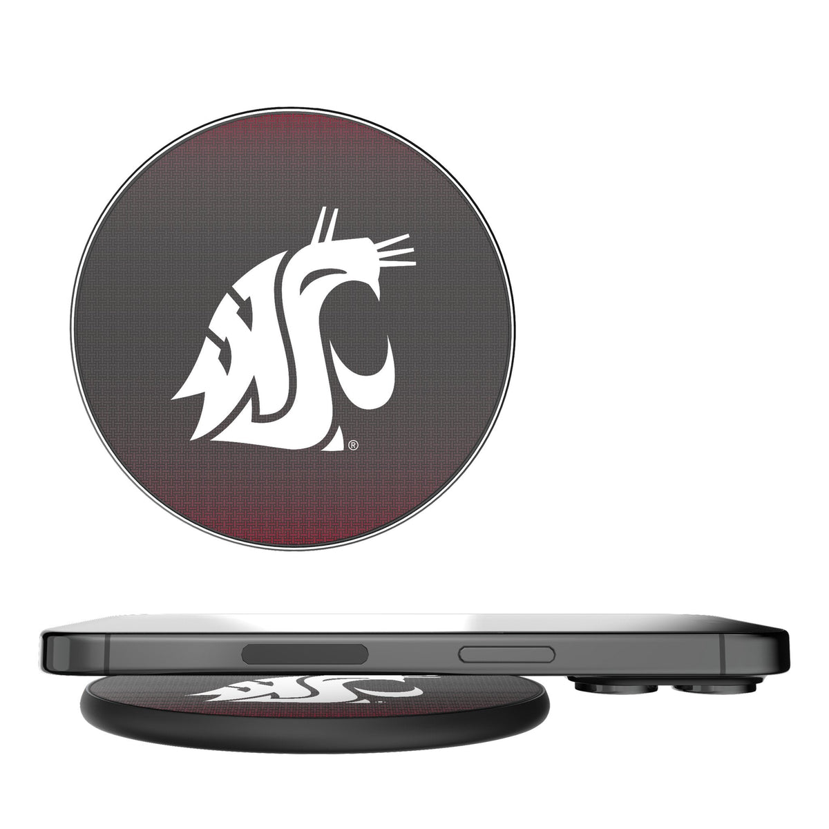 Washington State University Cougars Linen 15-Watt Wireless Charger 1