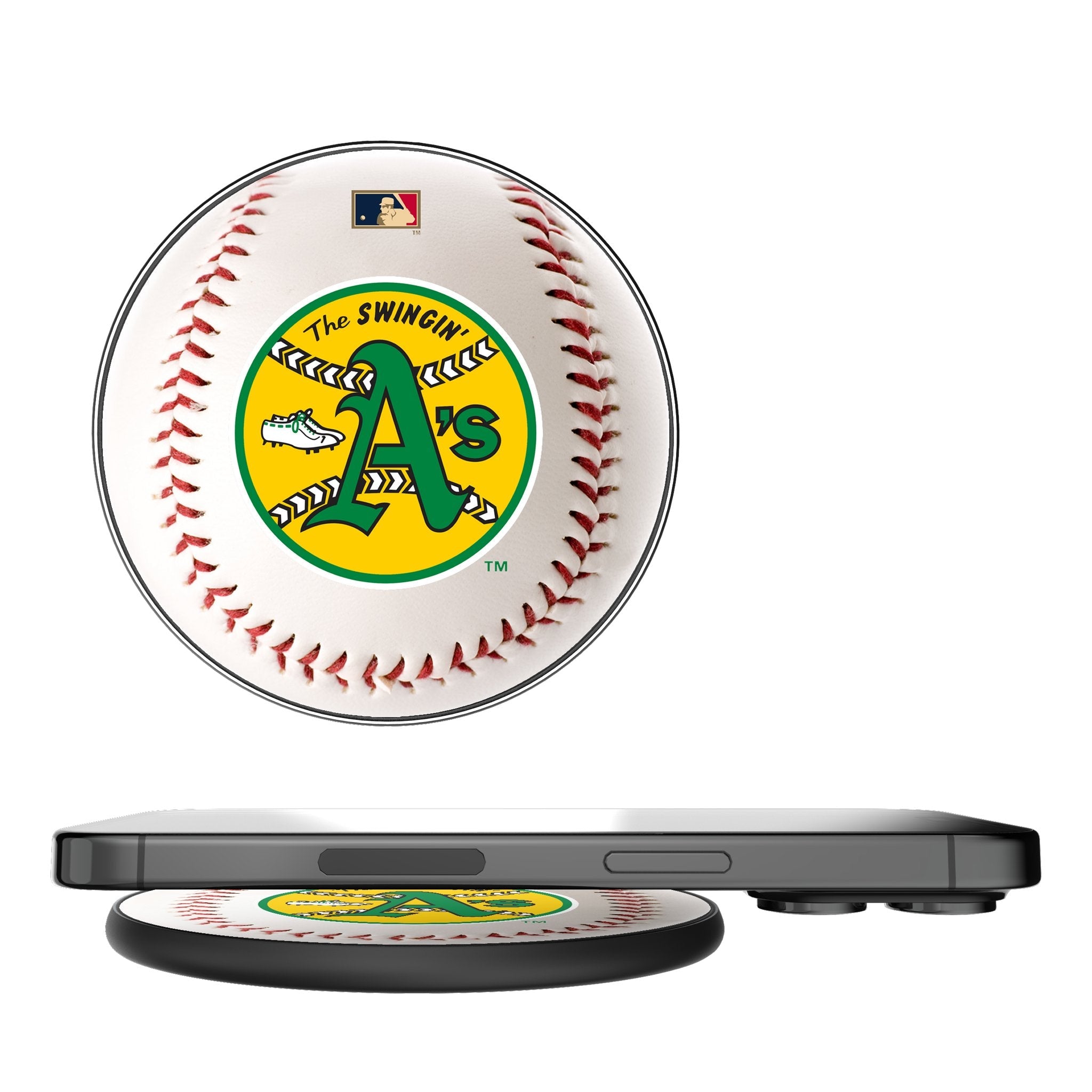 Oakland As 1971-1981 - Cooperstown Collection Baseball 15-Watt Wireless Charger 1