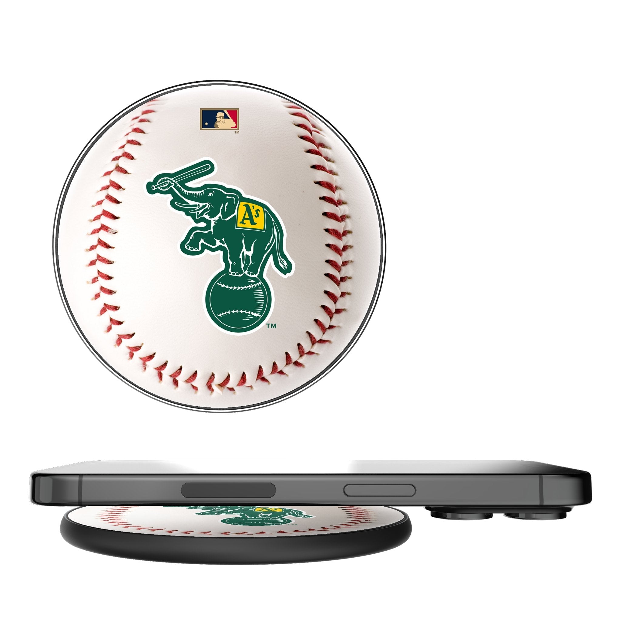 Oakland As Home 1988 - Cooperstown Collection Baseball 15-Watt Wireless Charger 1
