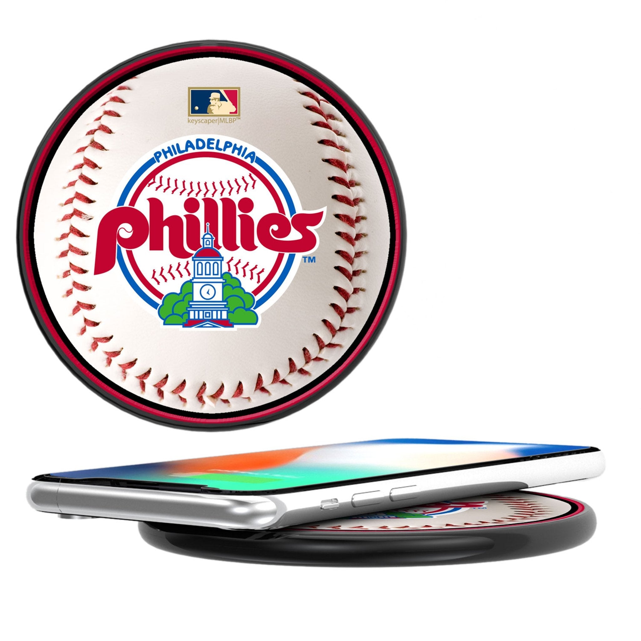 Philadelphia Phillies 1984-1991 - Cooperstown Collection Baseball 15-Watt Wireless Charger 1
