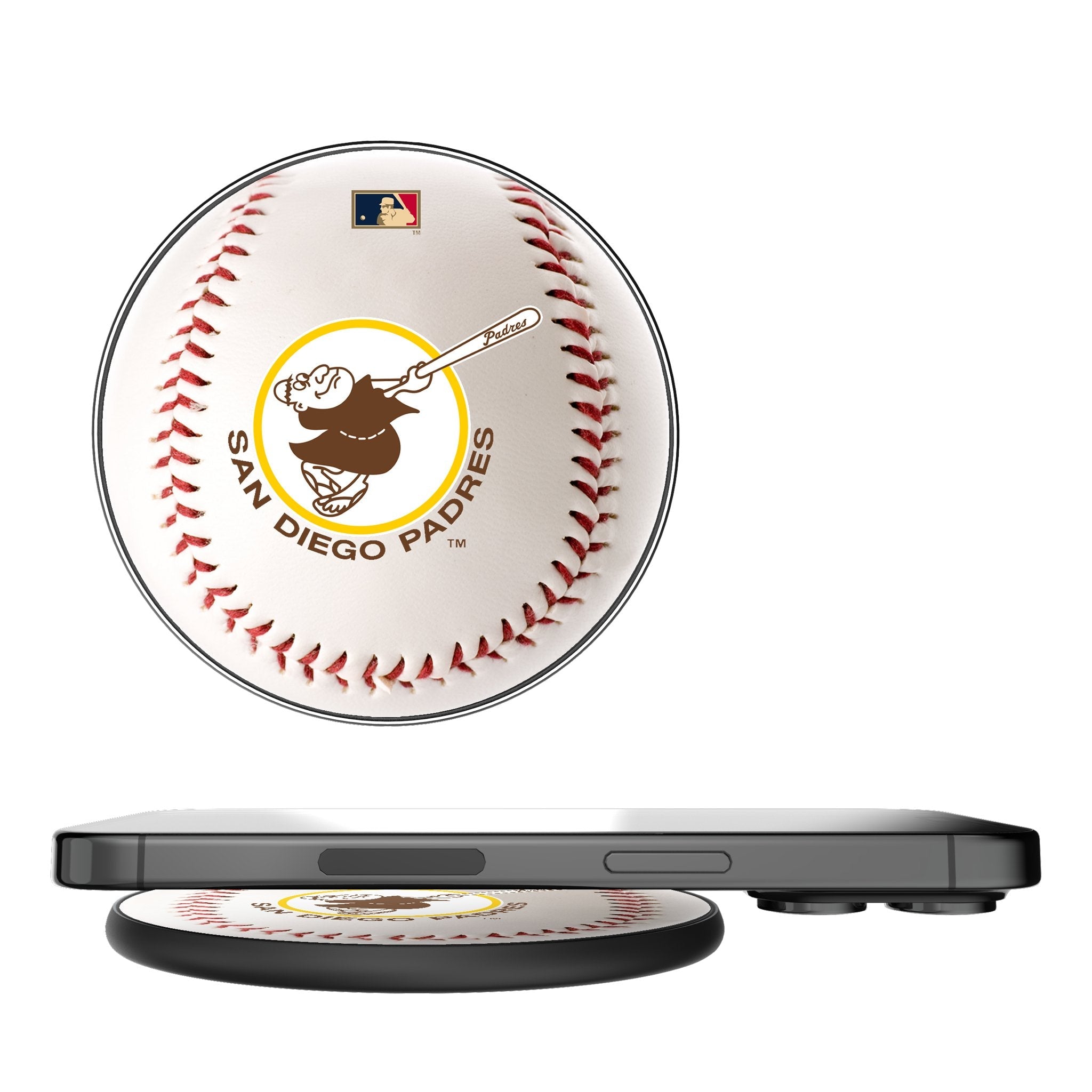 San Diego Padres 1969-1984 - Cooperstown Collection Baseball 15-Watt Wireless Charger 1