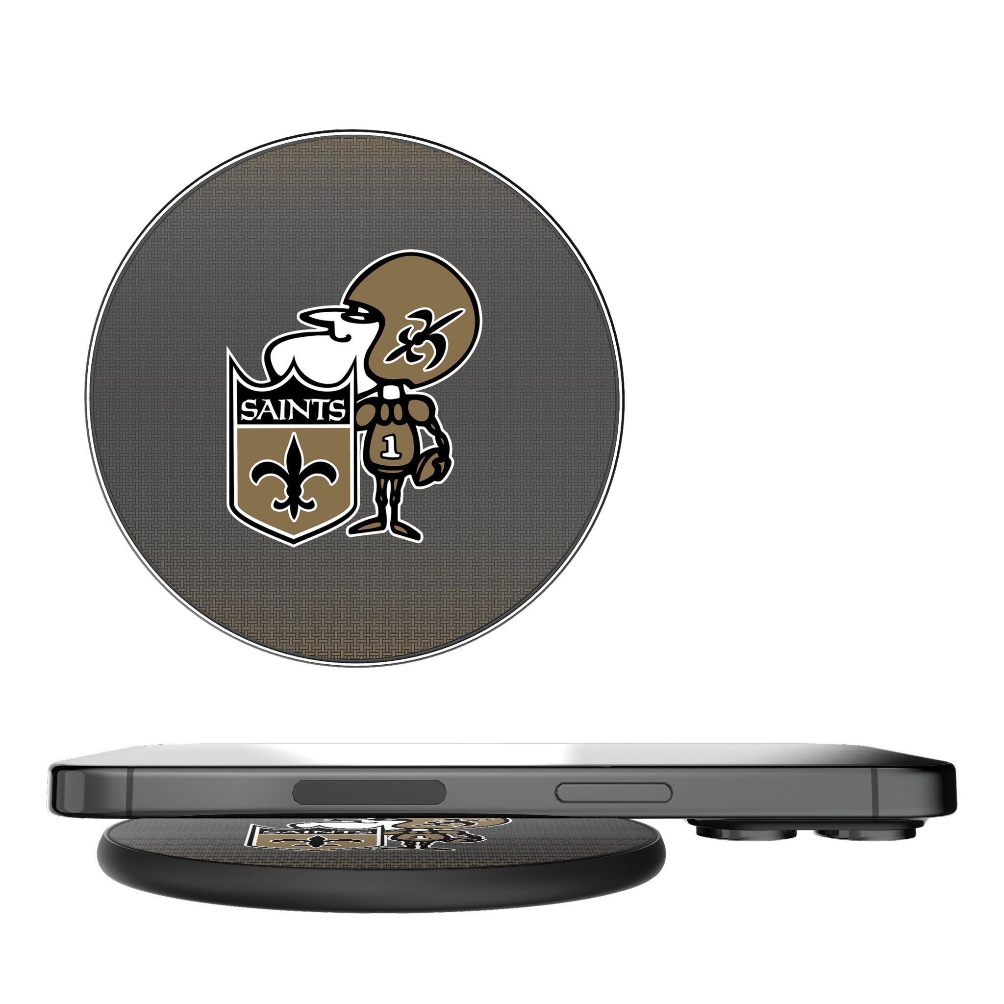 New Orleans Saints Historic Collection Linen 15-Watt Wireless Charger 1