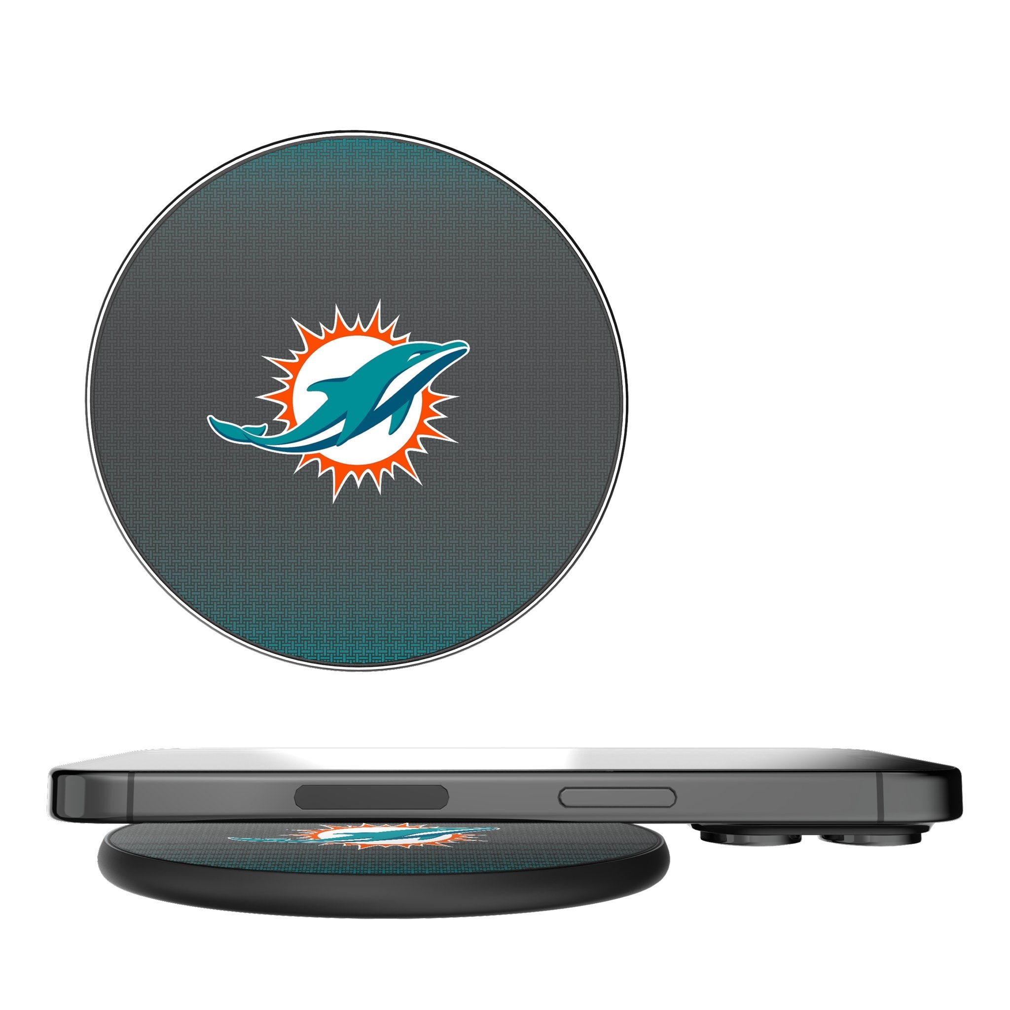 Miami Dolphins Linen 15-Watt Wireless Charger 1