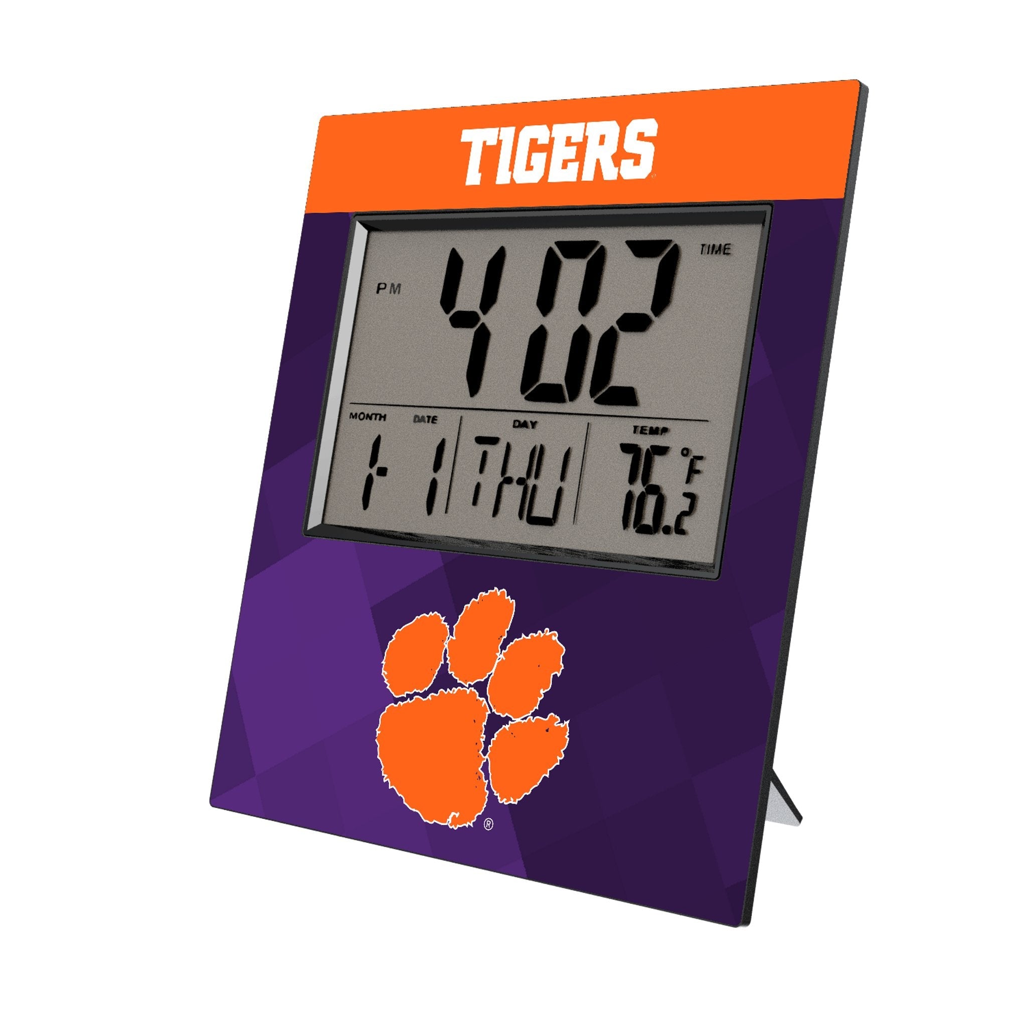 Clemson University Tigers Color Block Wall Clock 1