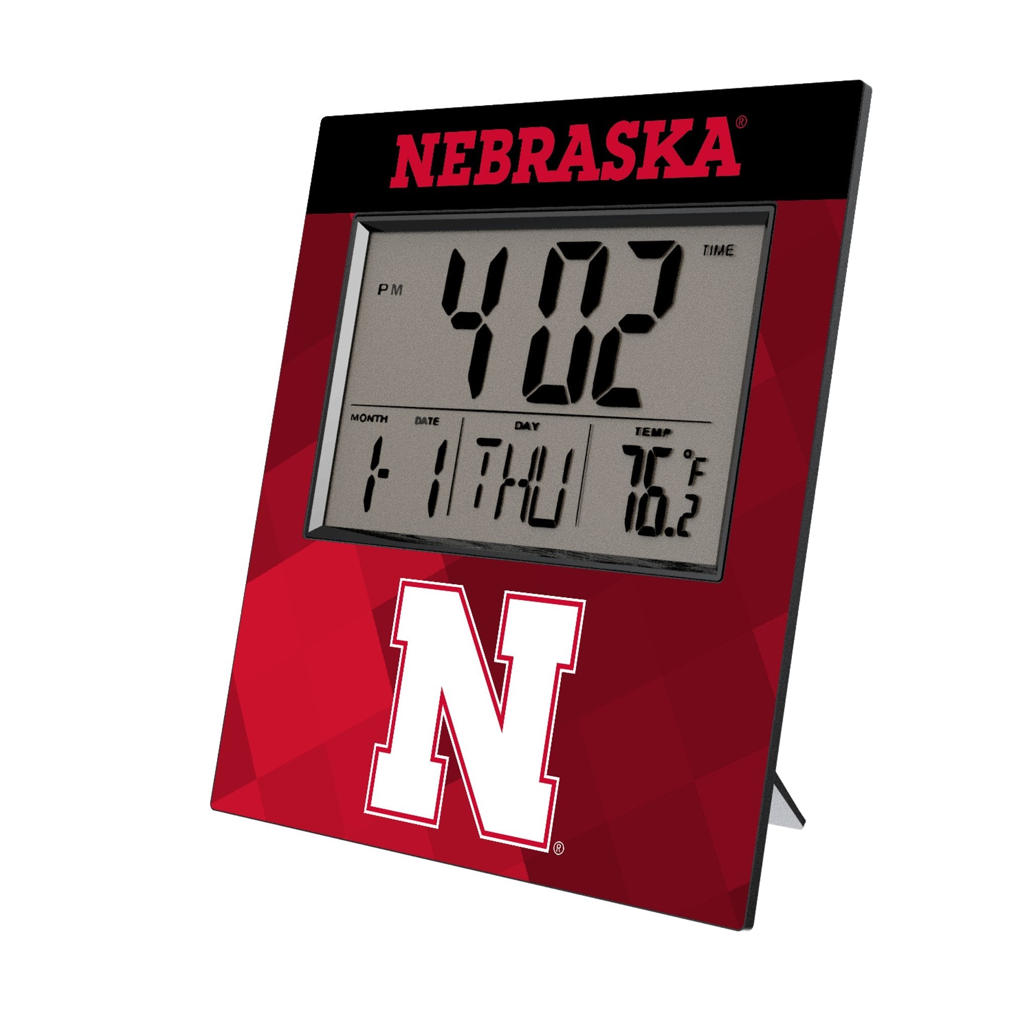 University of Nebraska Huskers Block N Color Block Wall Clock 1