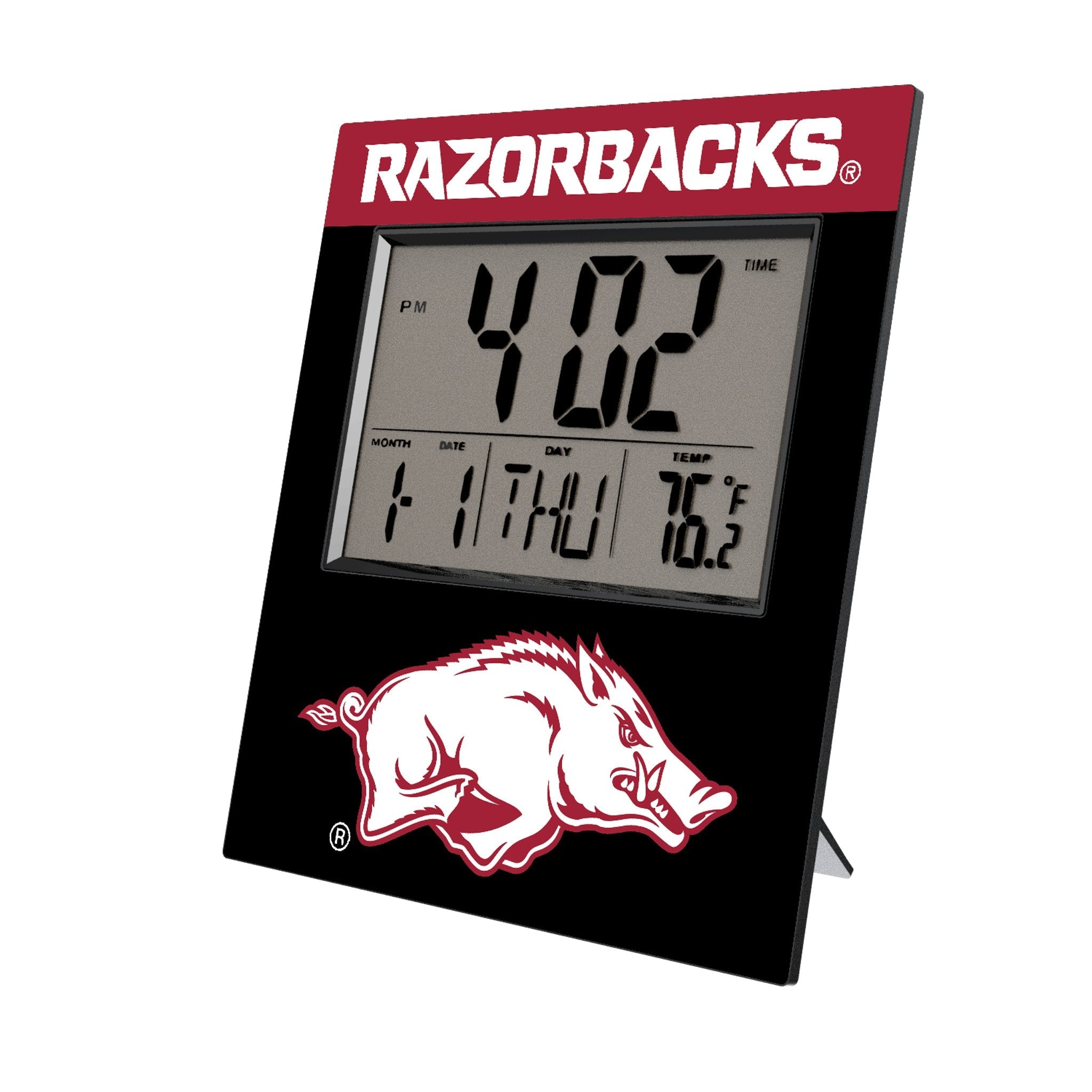 University of Arkansas Fayetteville Razorbacks Color Block Wall Clock 1