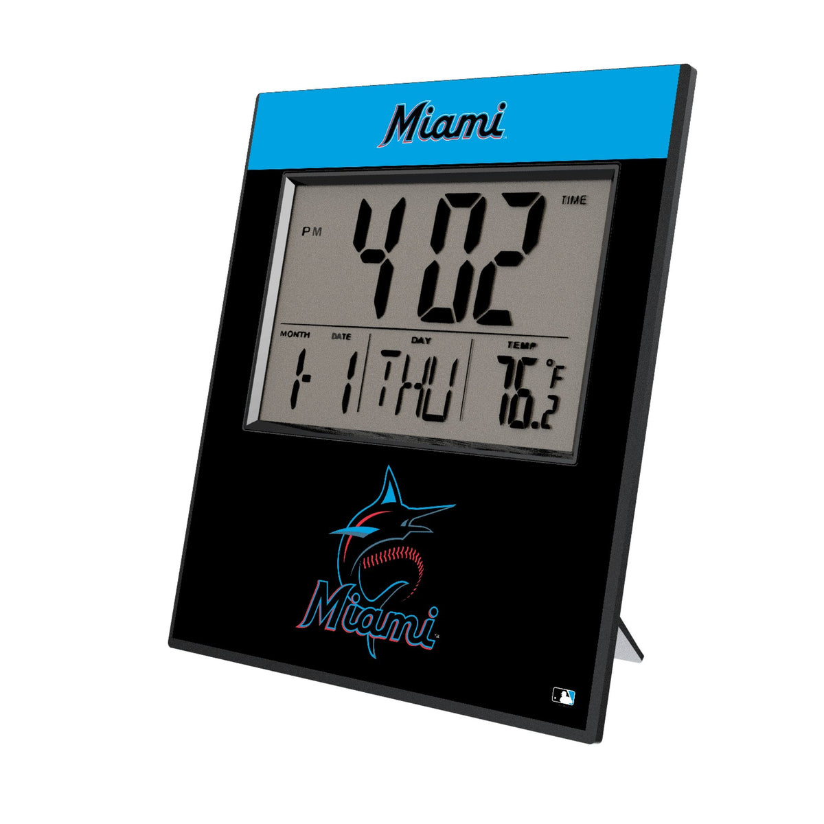 Miami Marlins Color Block Wall Clock 1