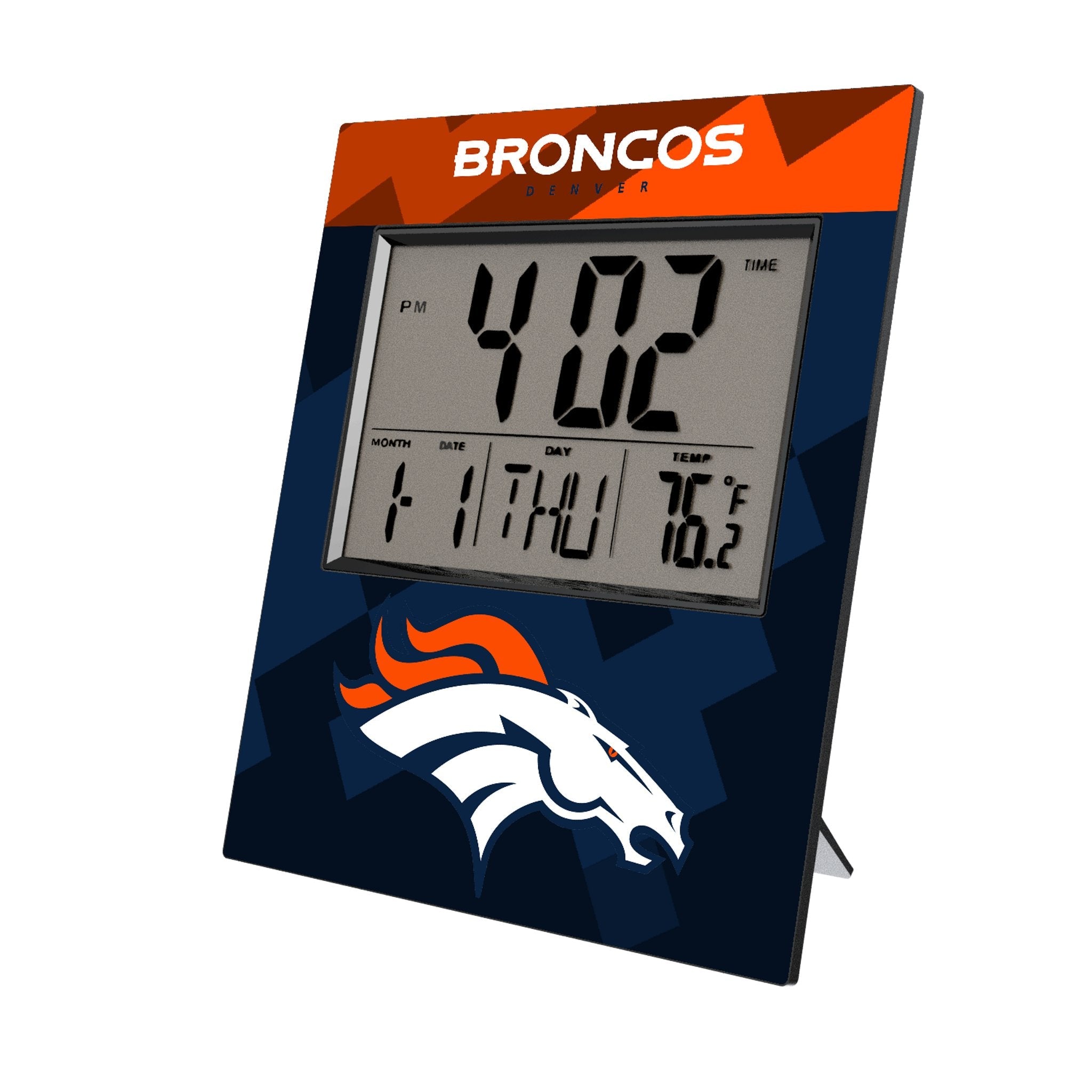 Denver Broncos Color Block Wall Clock 1