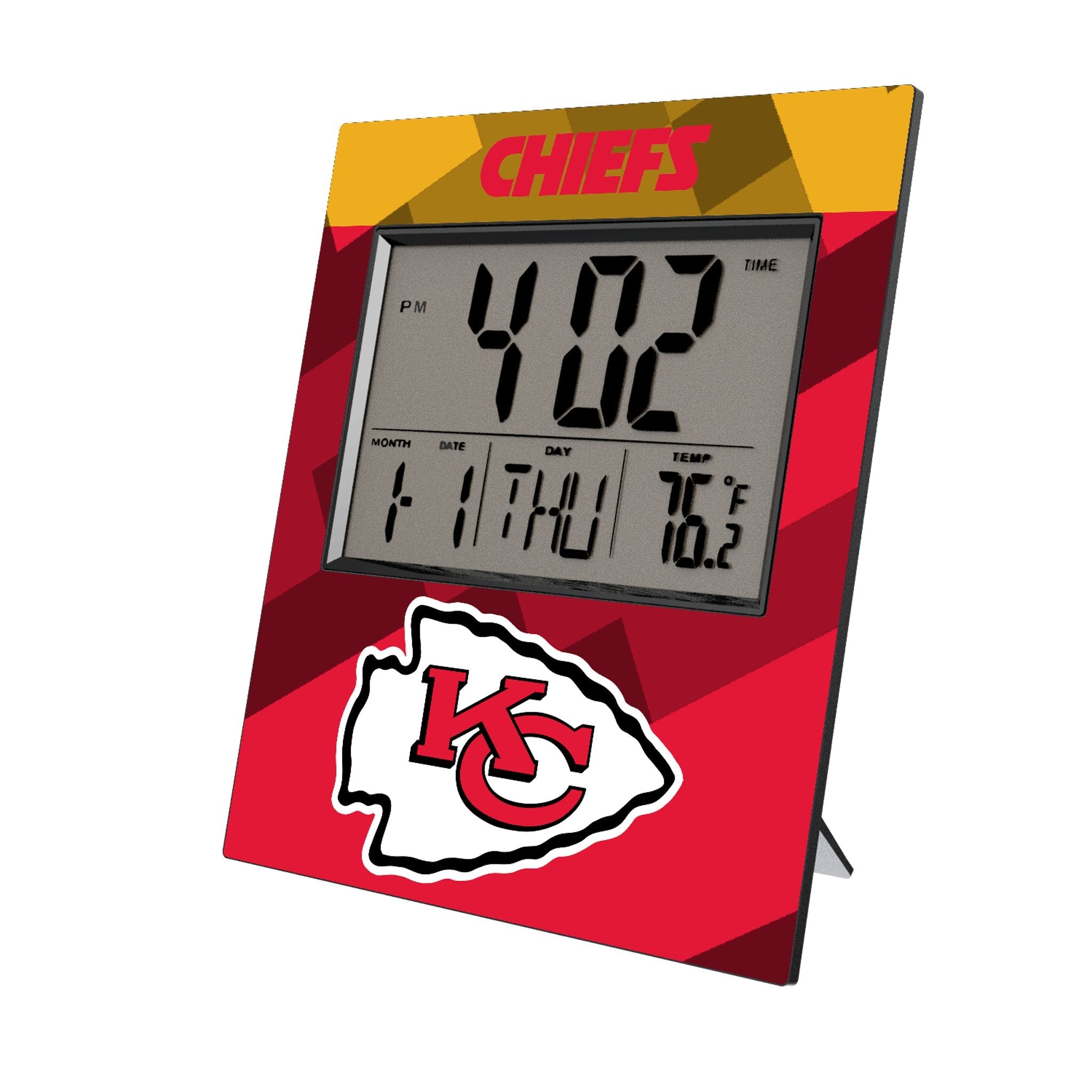 Kansas City Chiefs Color Block Wall Clock 1