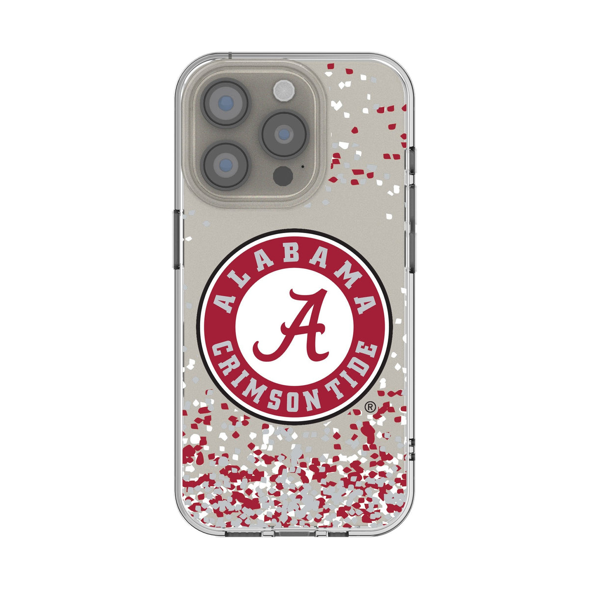 University of Alabama Crimson Tide Confetti Clear Phone Case for Apple iPhone 1