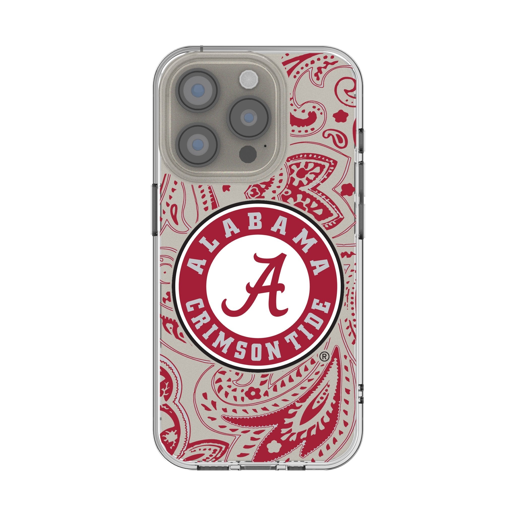 University of Alabama Crimson Tide Paisley Clear Phone Case for Apple iPhone 1
