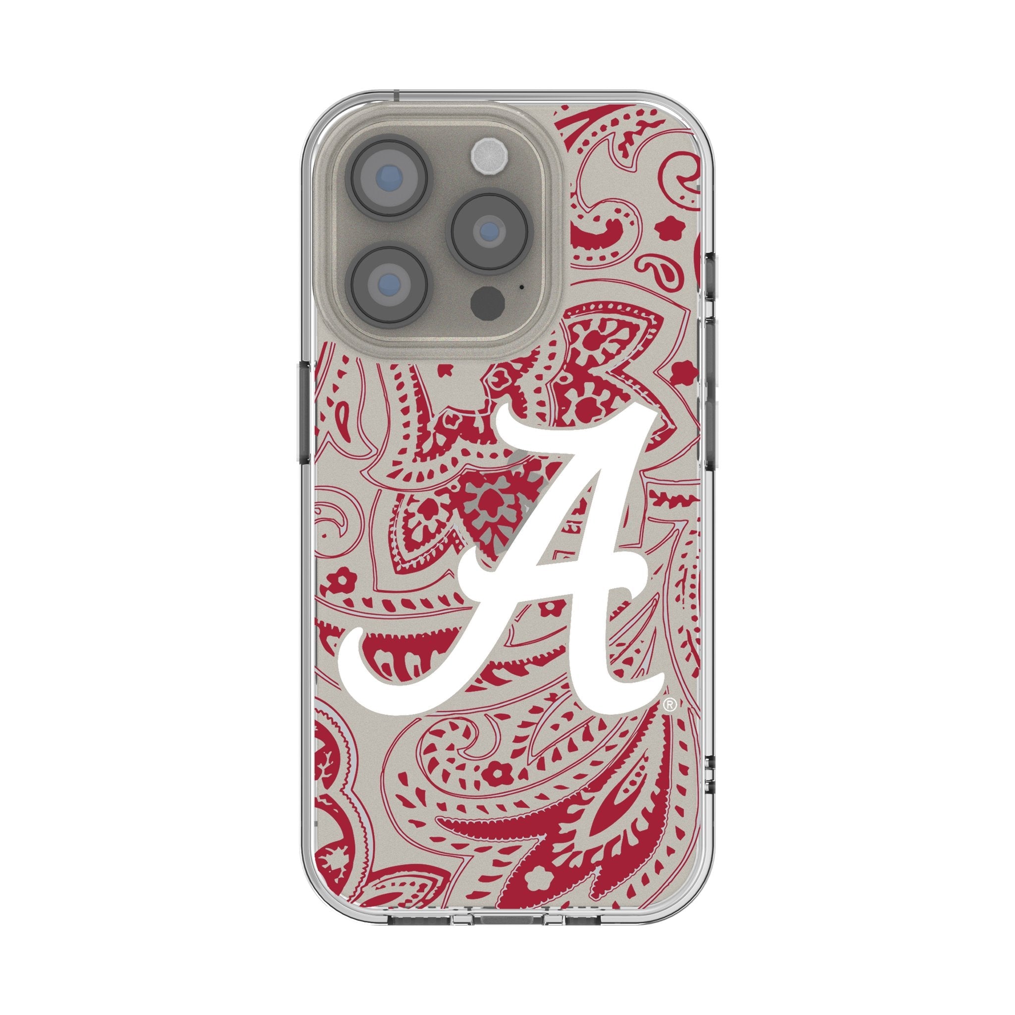 University of Alabama Crimson Tide Script A Paisley Clear Phone Case for Apple iPhone