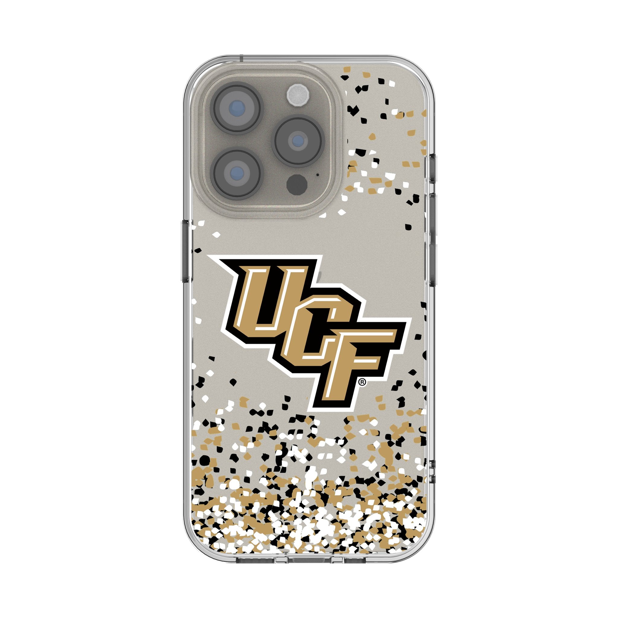 University of Central Florida Golden Knights Confetti Clear Phone Case for Apple iPhone 1