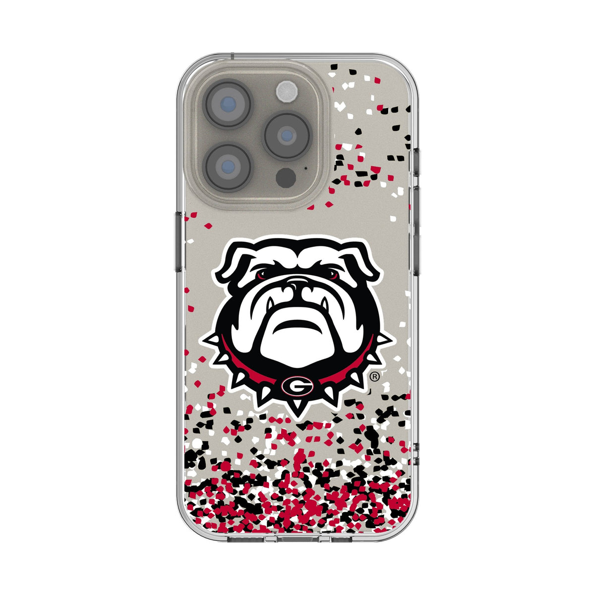 University of Georgia Bulldogs Uga Confetti Clear Phone Case for Apple iPhone 1