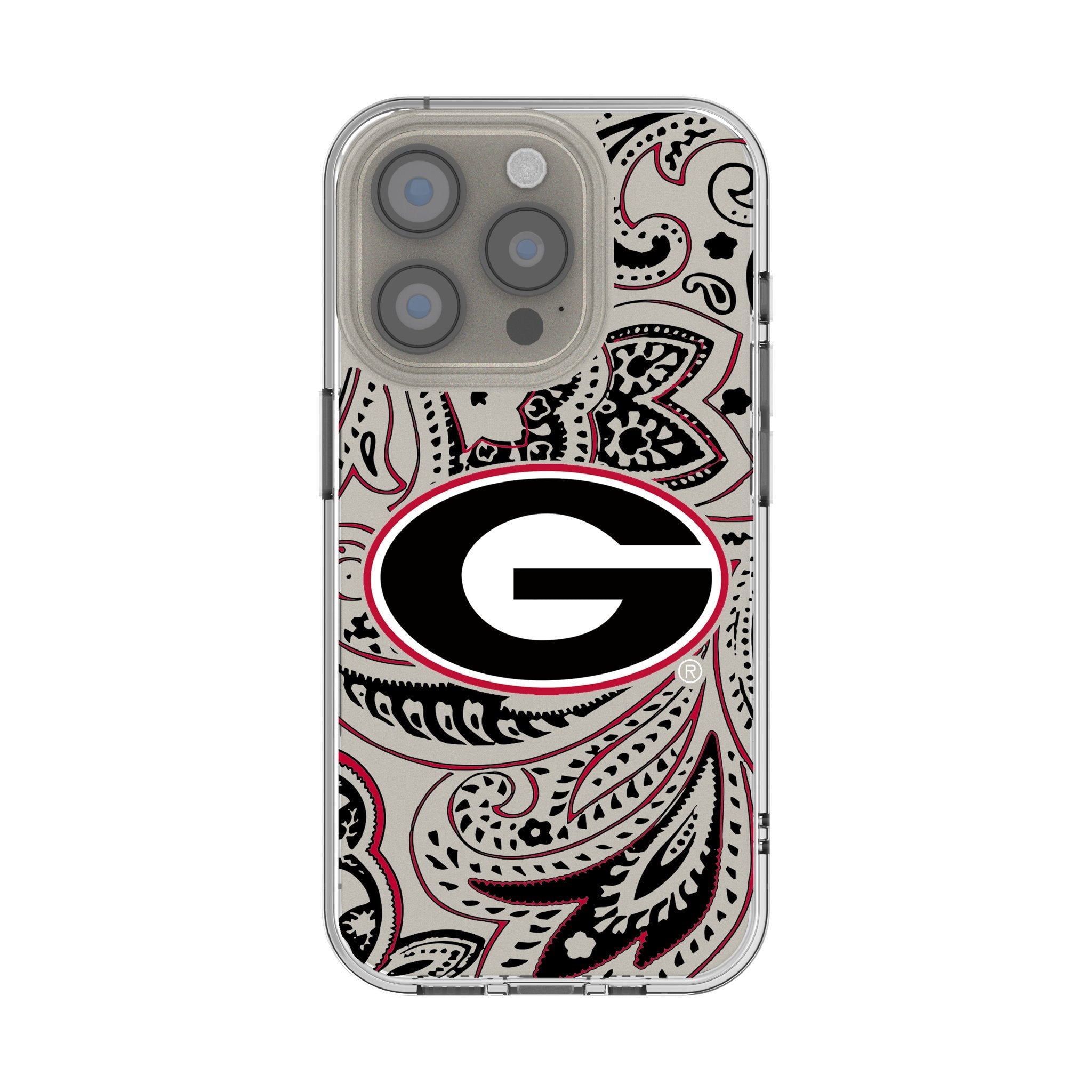 University of Georgia Bulldogs Paisley Clear Phone Case for Apple iPhone