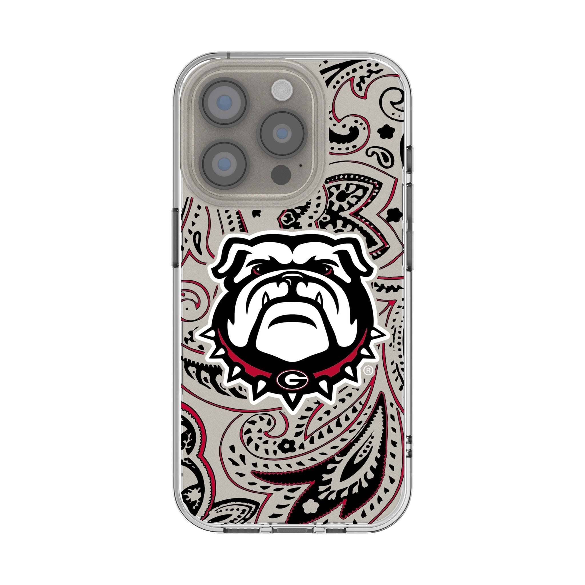 University of Georgia Bulldogs Uga Paisley Clear Phone Case for Apple iPhone