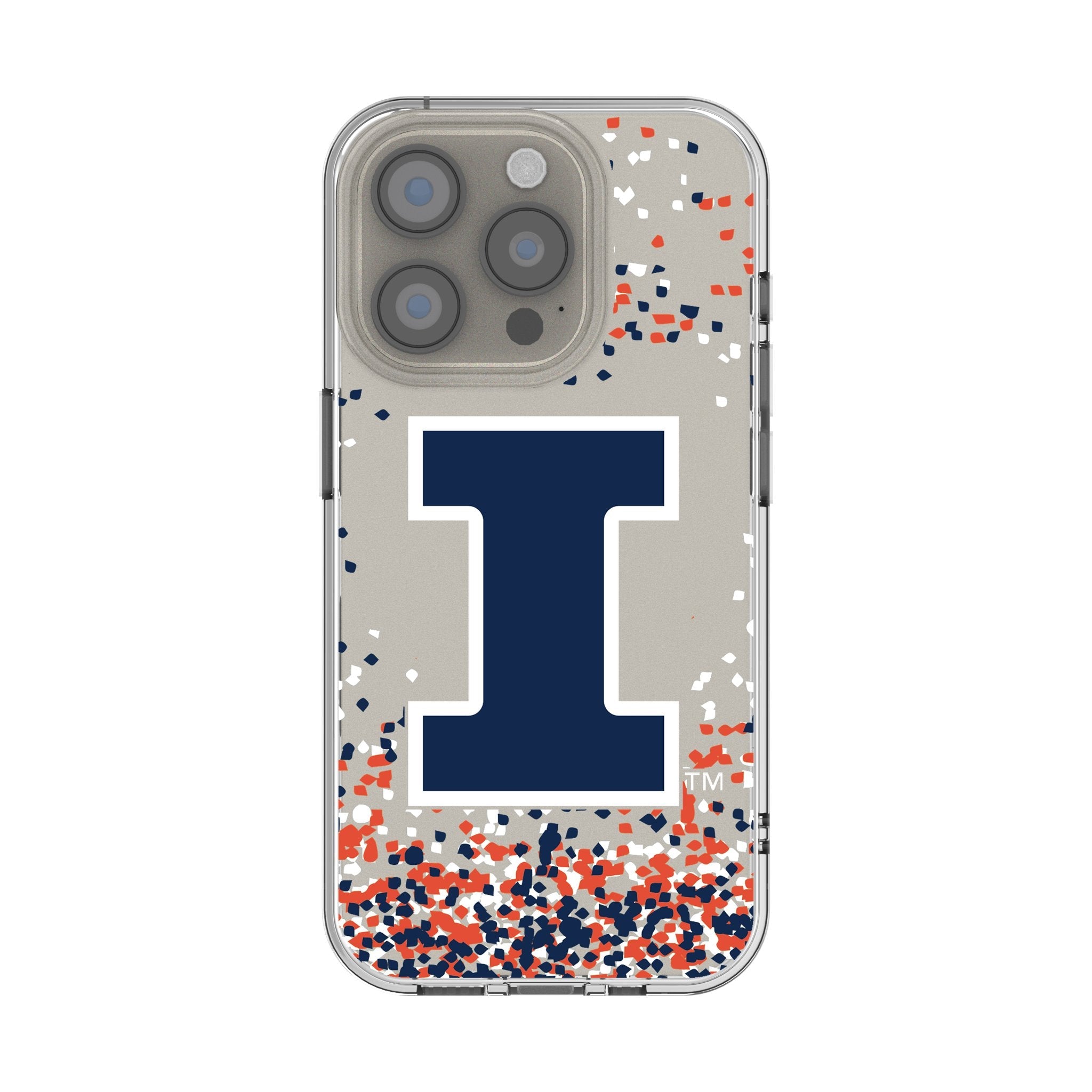 University of Illinois Fighting Illini Confetti Clear Phone Case for Apple iPhone