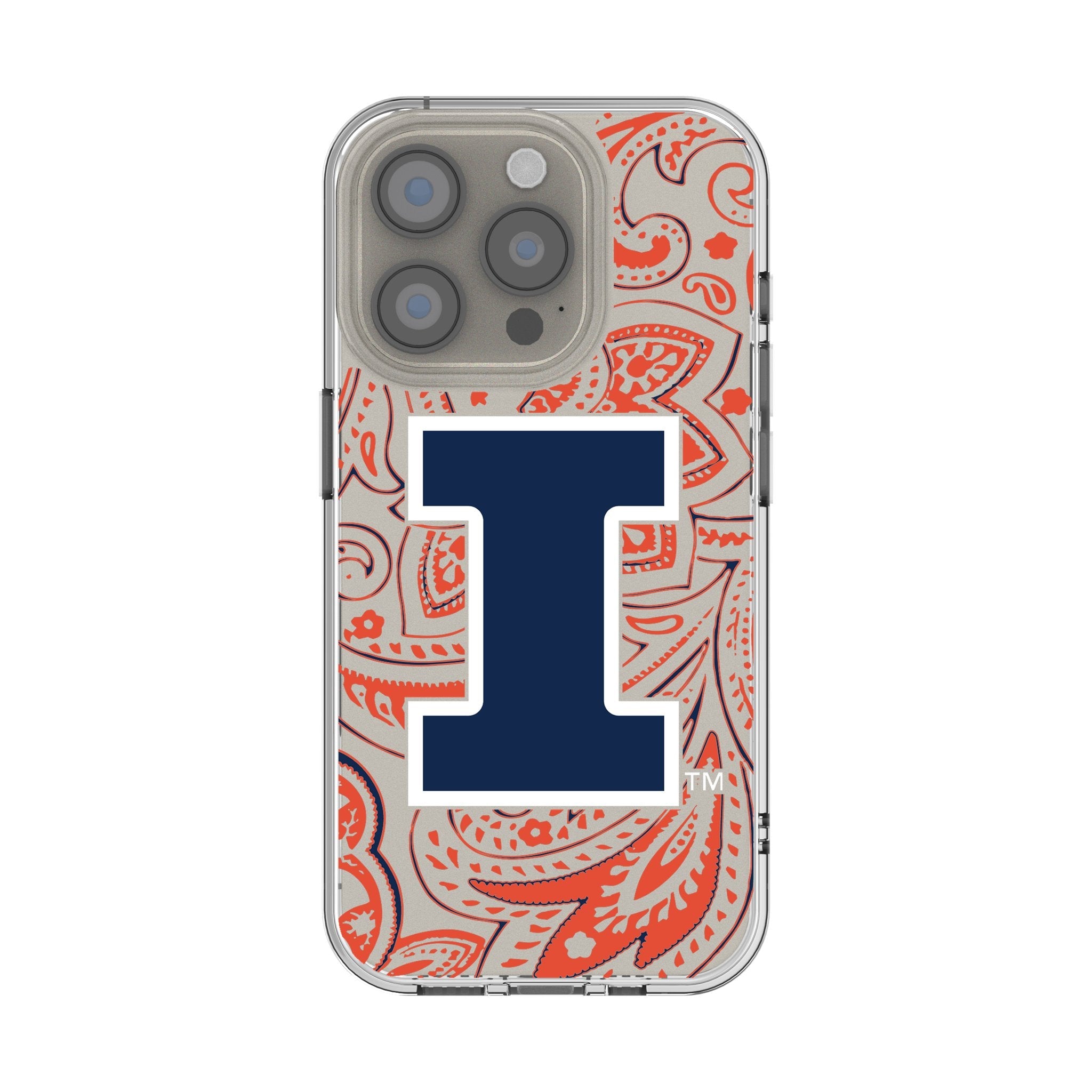 University of Illinois Fighting Illini Paisley Clear Phone Case for Apple iPhone 1