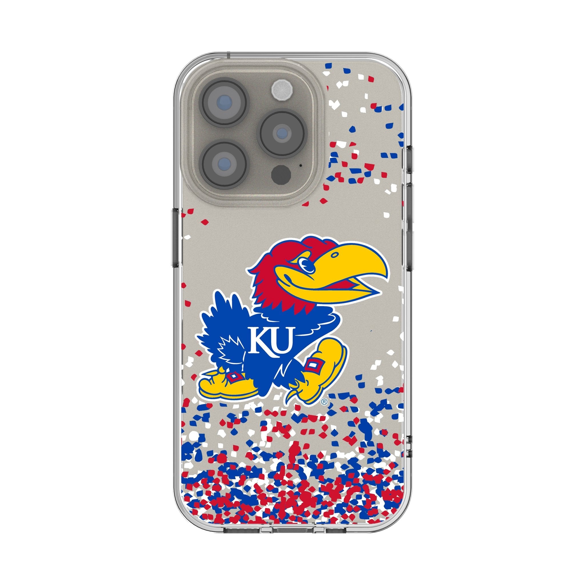University of Kansas Jayhawks Confetti Clear Phone Case for Apple iPhone 1