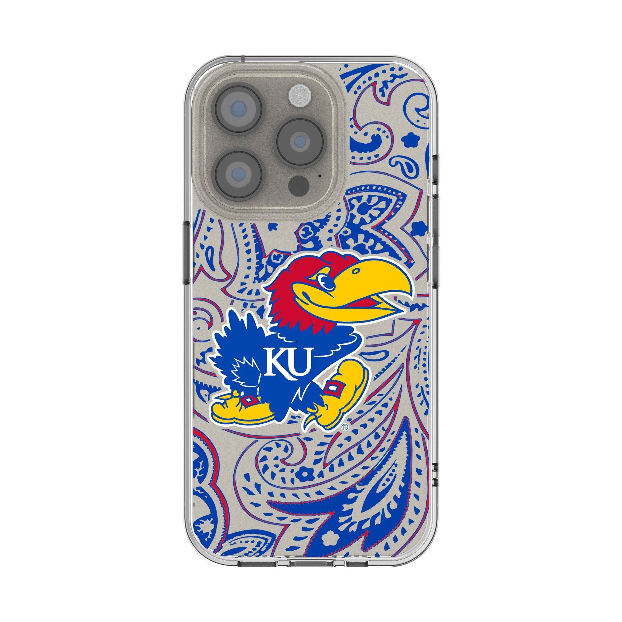 University of Kansas Jayhawks Paisley Clear Phone Case for Apple iPhone
