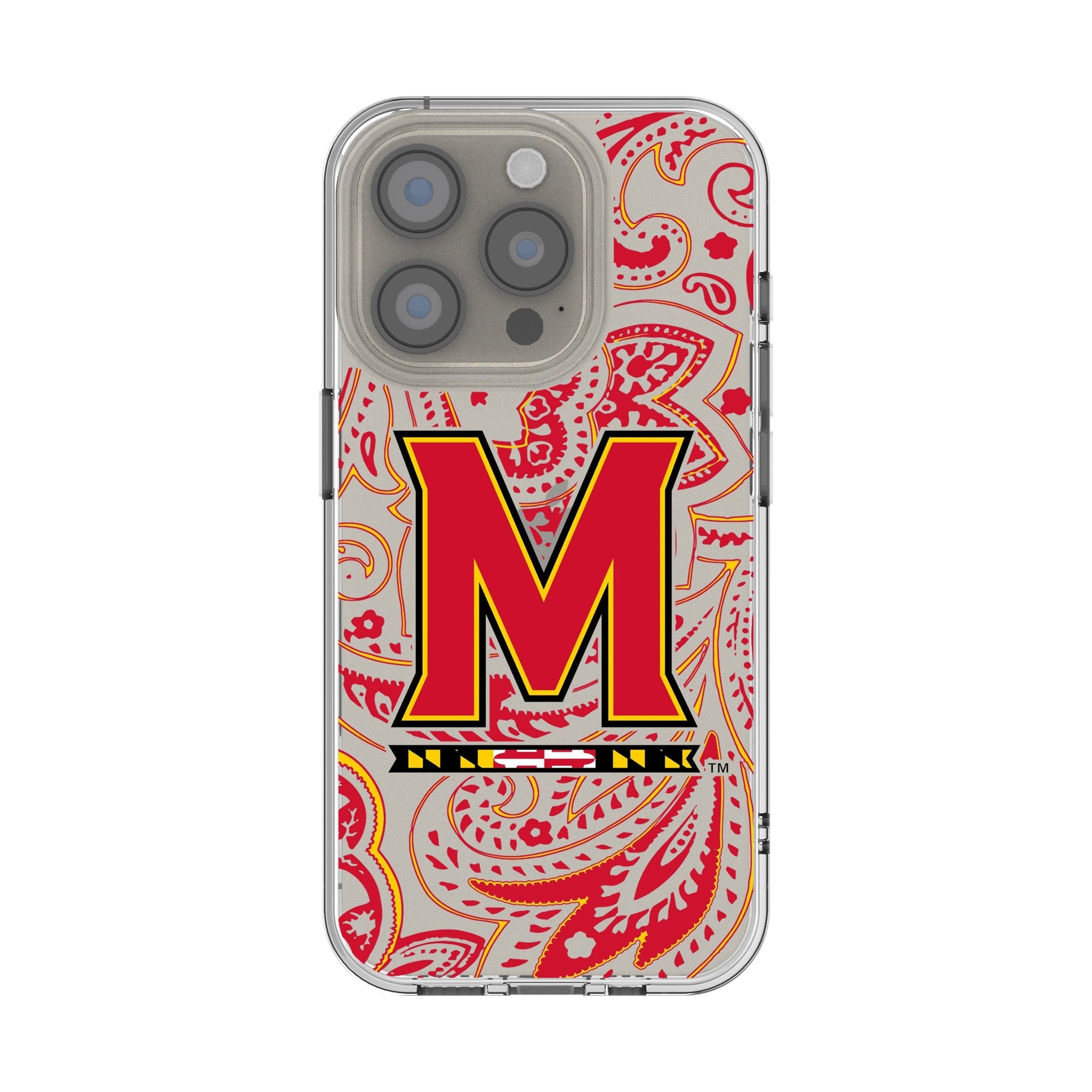 University of Maryland Terrapins Paisley Clear Phone Case for Apple iPhone 1