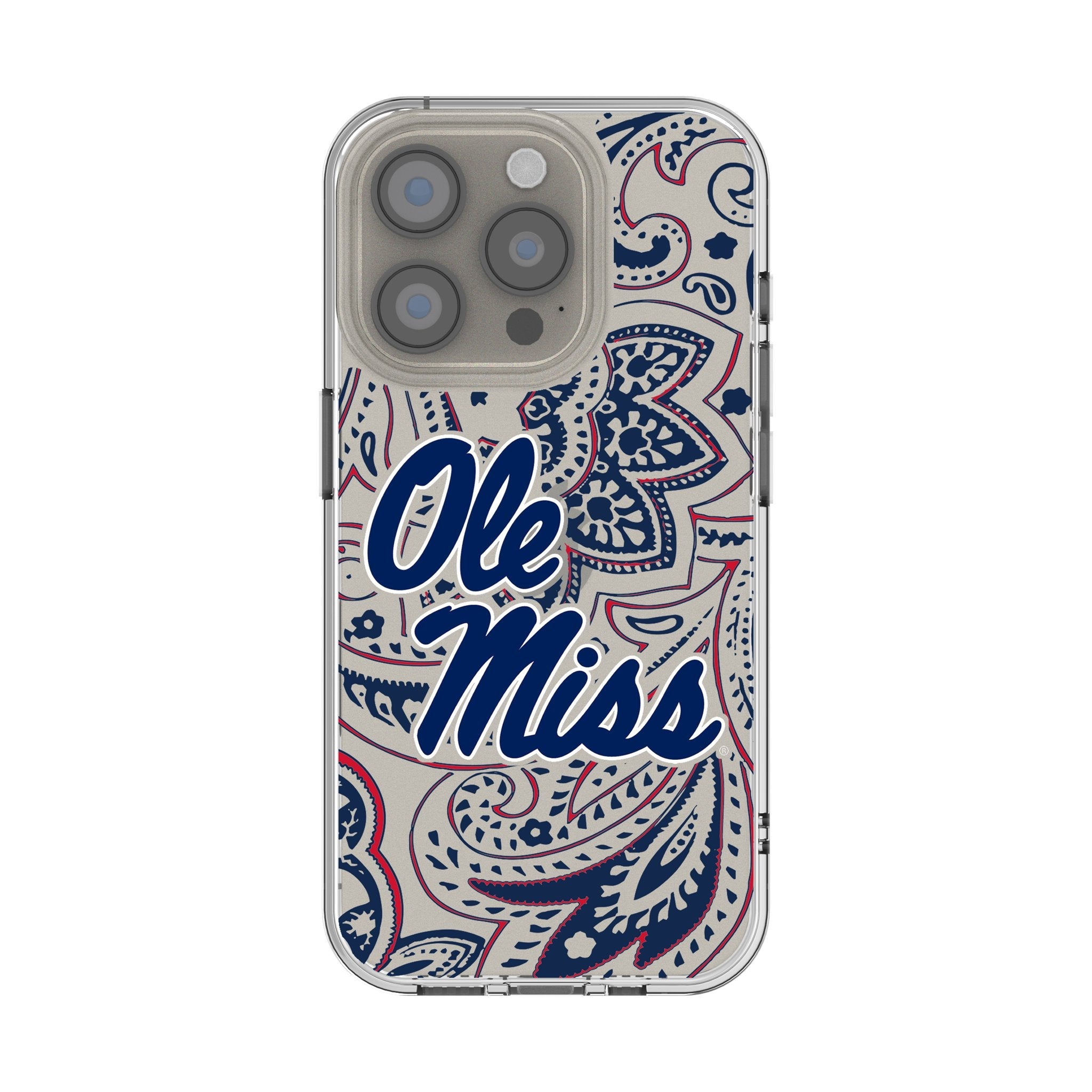 University of Mississippi Rebels Paisley Clear Phone Case for Apple iPhone