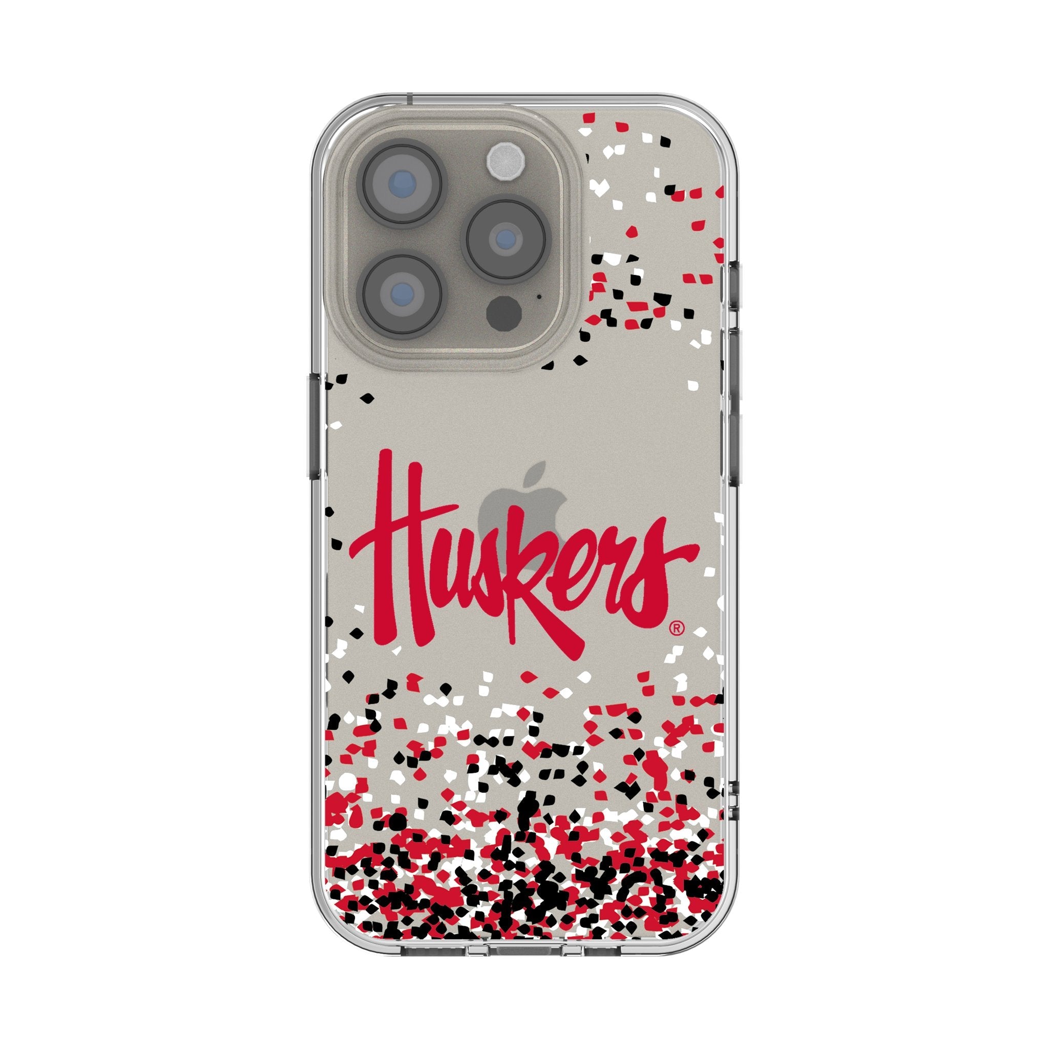 University of Nebraska Huskers Confetti Clear Phone Case for Apple iPhone 1