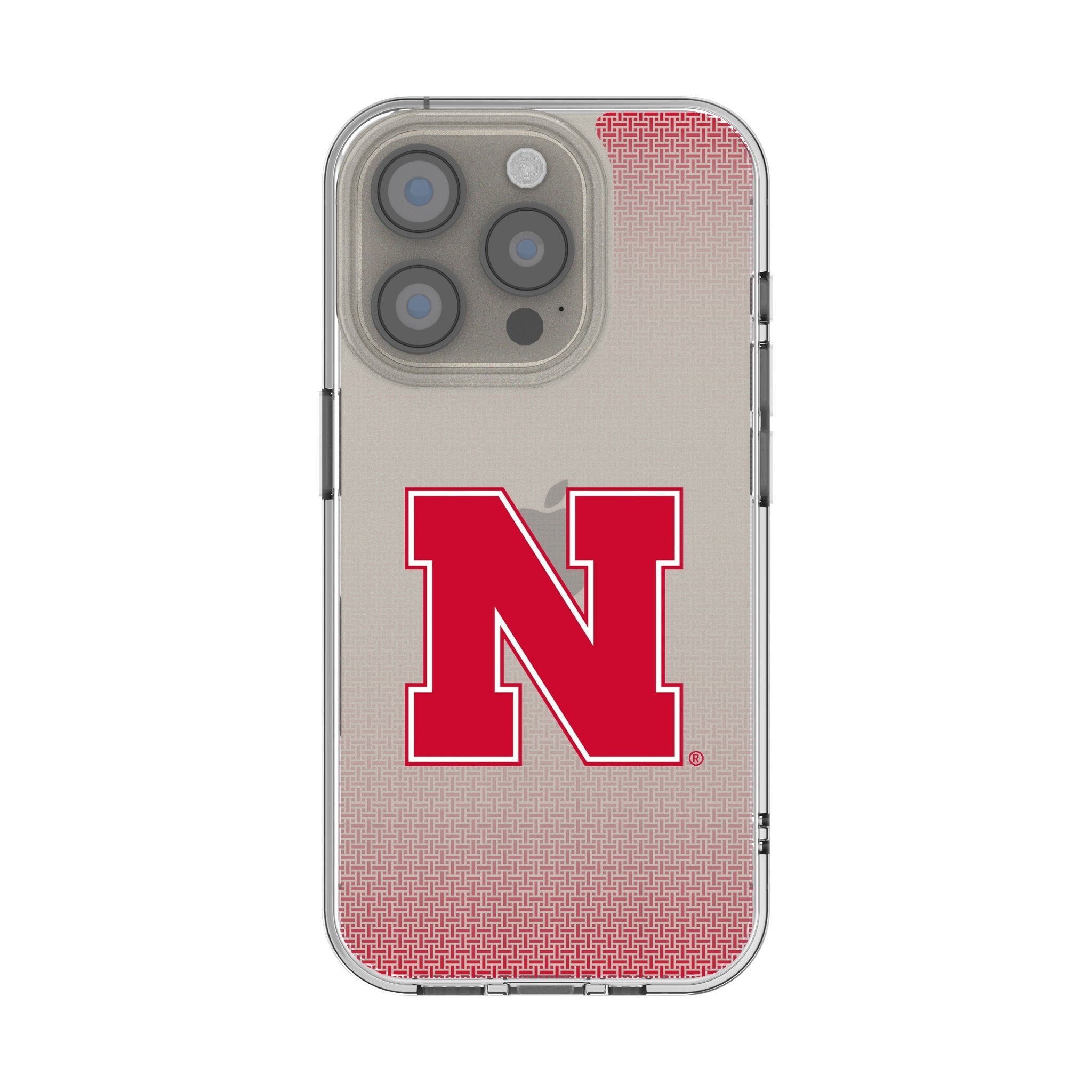 University of Nebraska Huskers Block N Linen Clear Phone Case for Apple iPhone