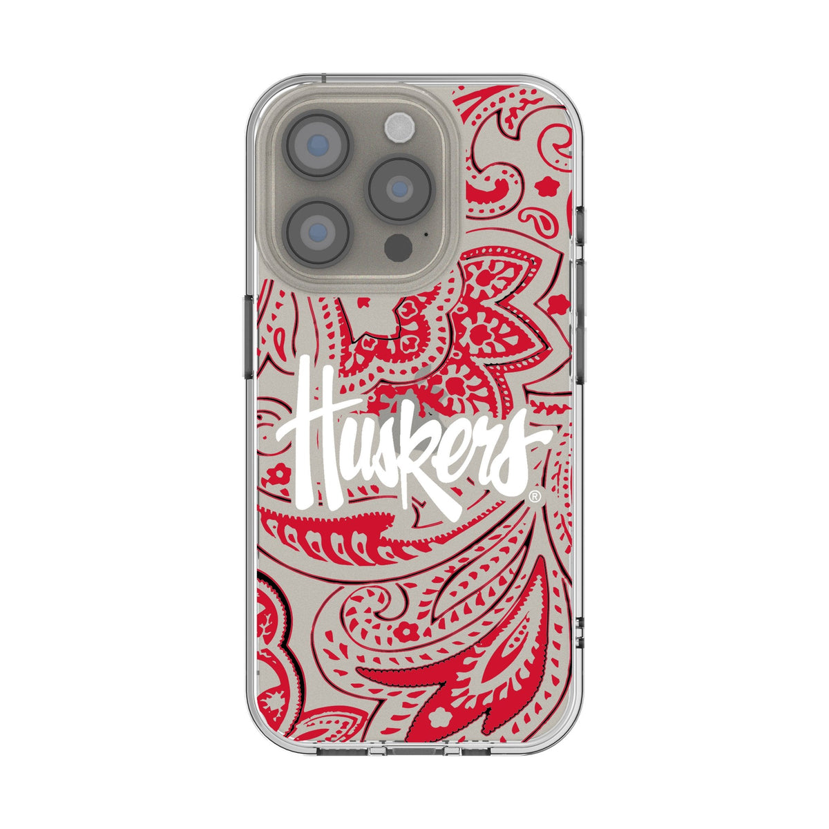 University of Nebraska Huskers Paisley Clear Phone Case for Apple iPhone 1