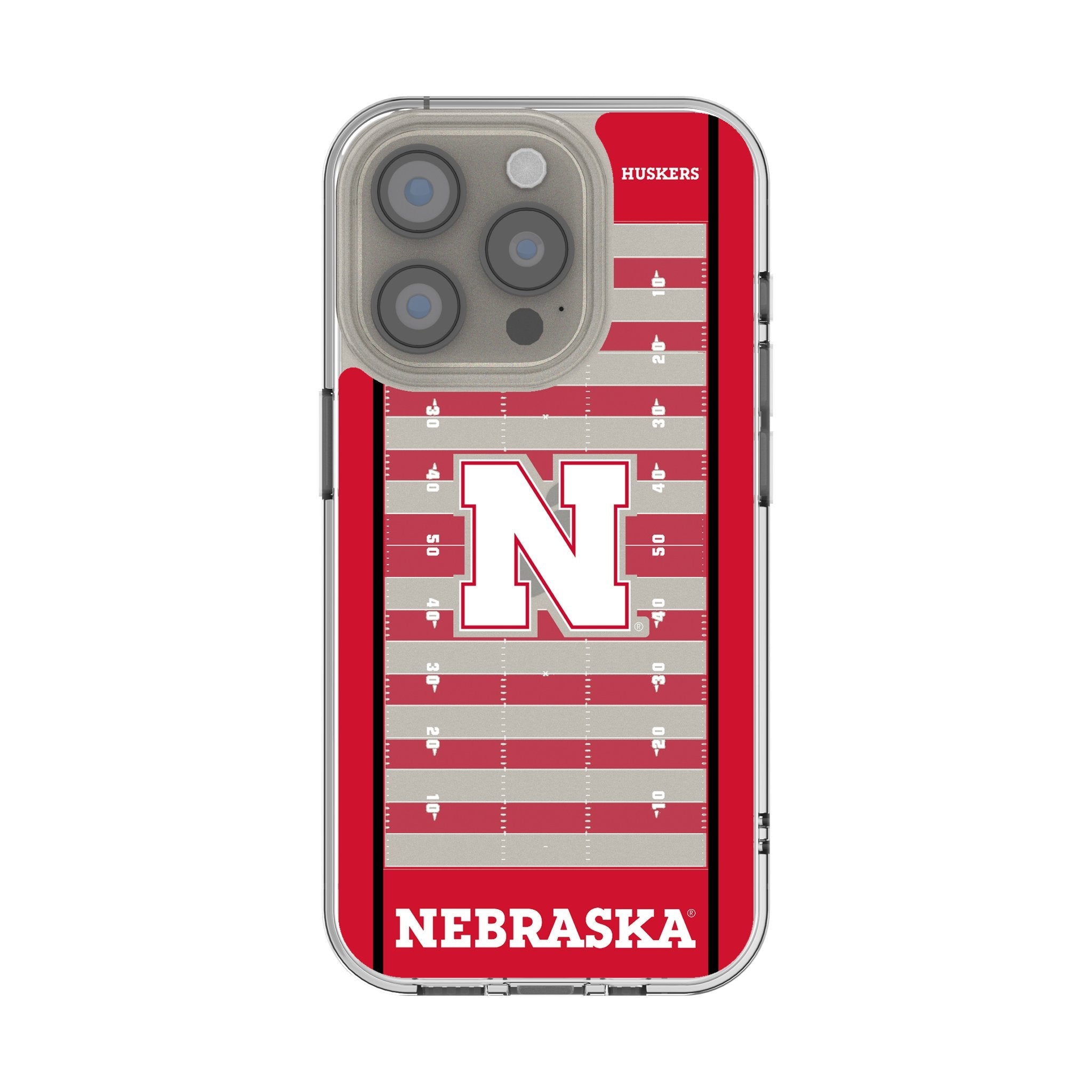 University of Nebraska Huskers Block N Field Clear Phone Case for Apple iPhone
