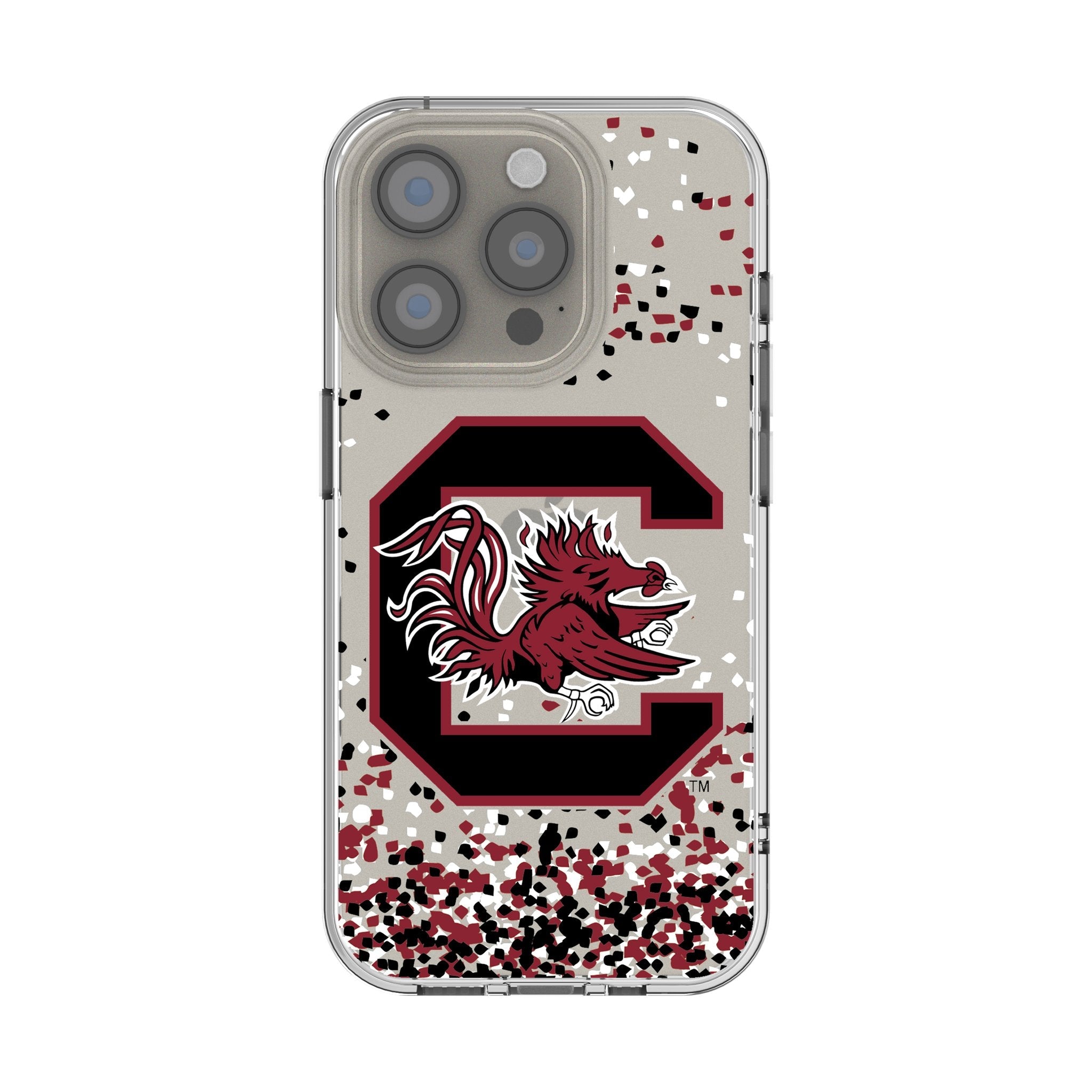 University of South Carolina Gamecocks Confetti Clear Phone Case for Apple iPhone