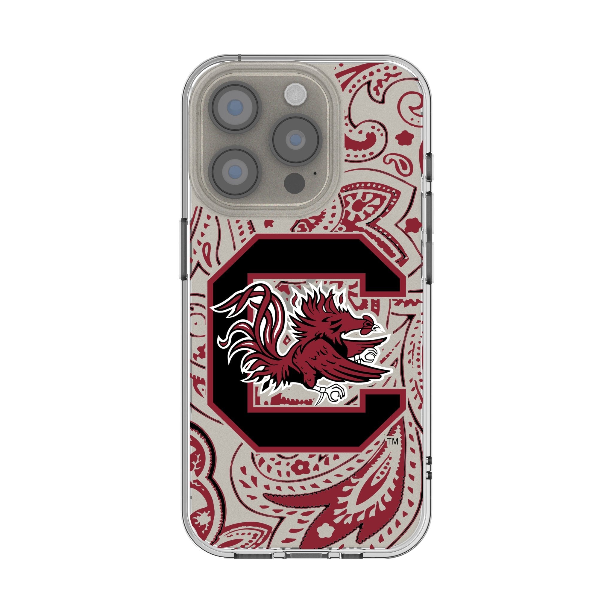 University of South Carolina Gamecocks Paisley Clear Phone Case for Apple iPhone 1
