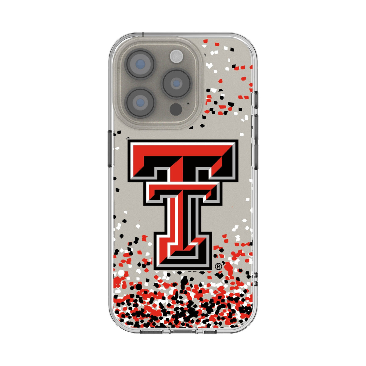 Texas Tech Red Raiders Confetti Clear Phone Case for Apple iPhone