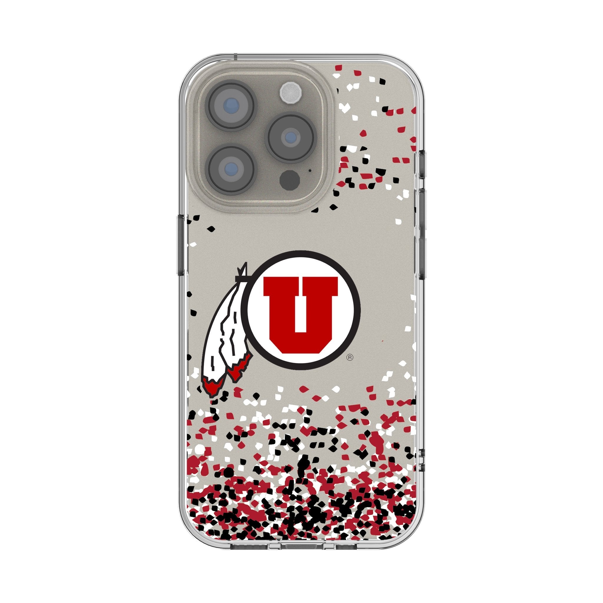University of Utah Utes Confetti Clear Phone Case for Apple iPhone
