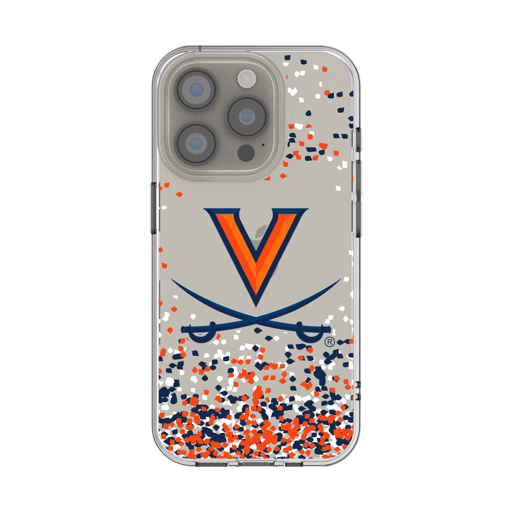 University of Virginia Cavaliers Confetti Clear Phone Case for Apple iPhone 1