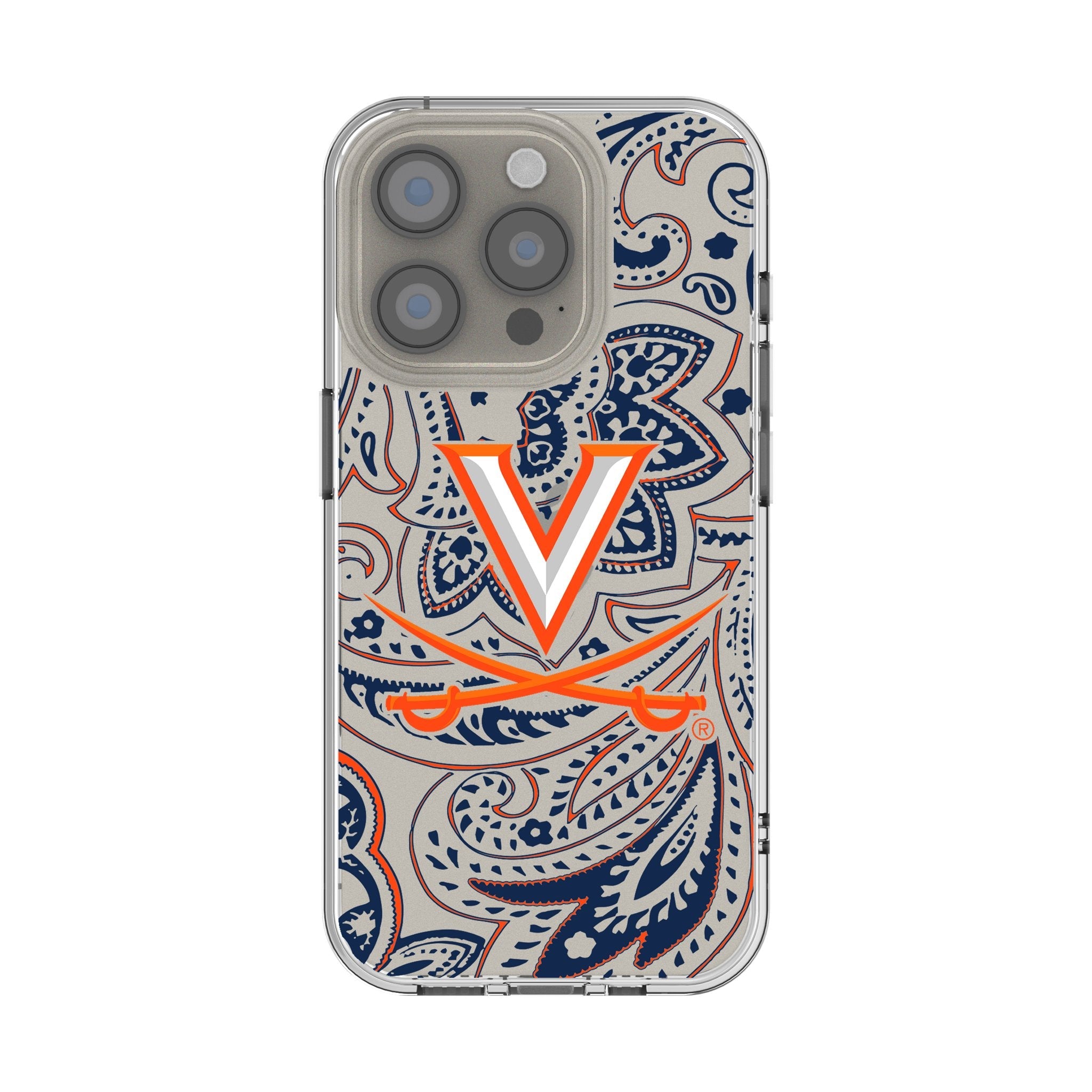 University of Virginia Cavaliers Paisley Clear Phone Case for Apple iPhone