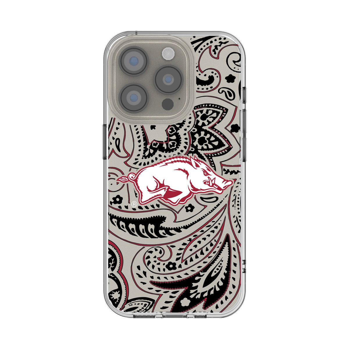 University of Arkansas Fayetteville Razorbacks Paisley Clear Phone Case for Apple iPhone 1