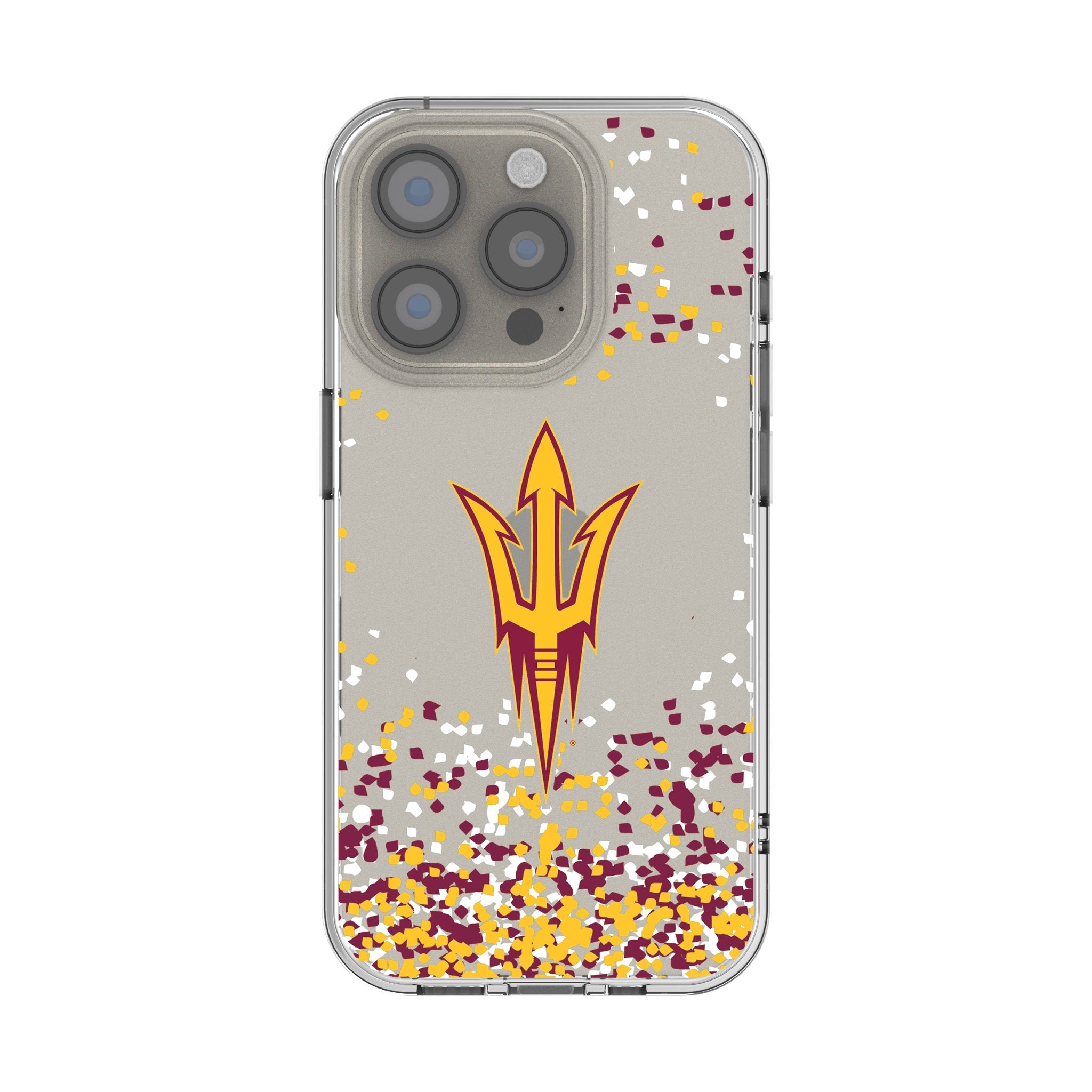 Arizona State University Sun Devils Confetti Clear Phone Case for Apple iPhone